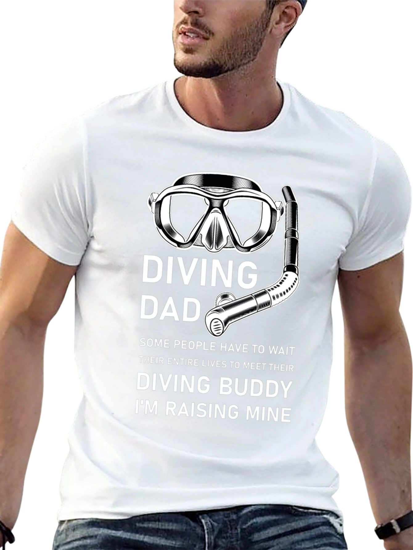 Black Diving Dad T-Shirt - Raise Your Diving Buddy view 13