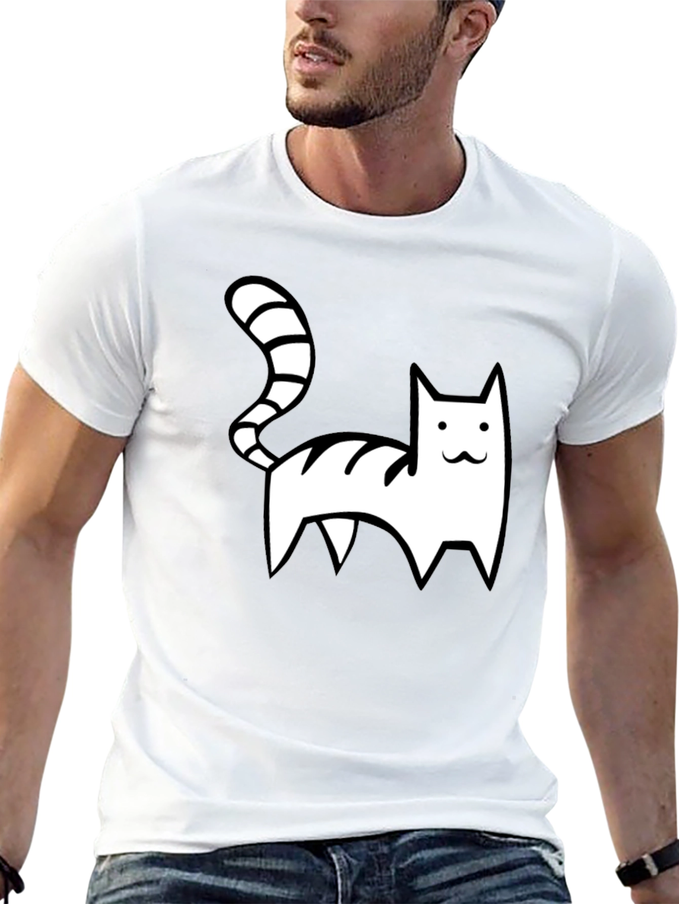 Black Cool Cat Graphic Tee - Black Casual Shirt view 13