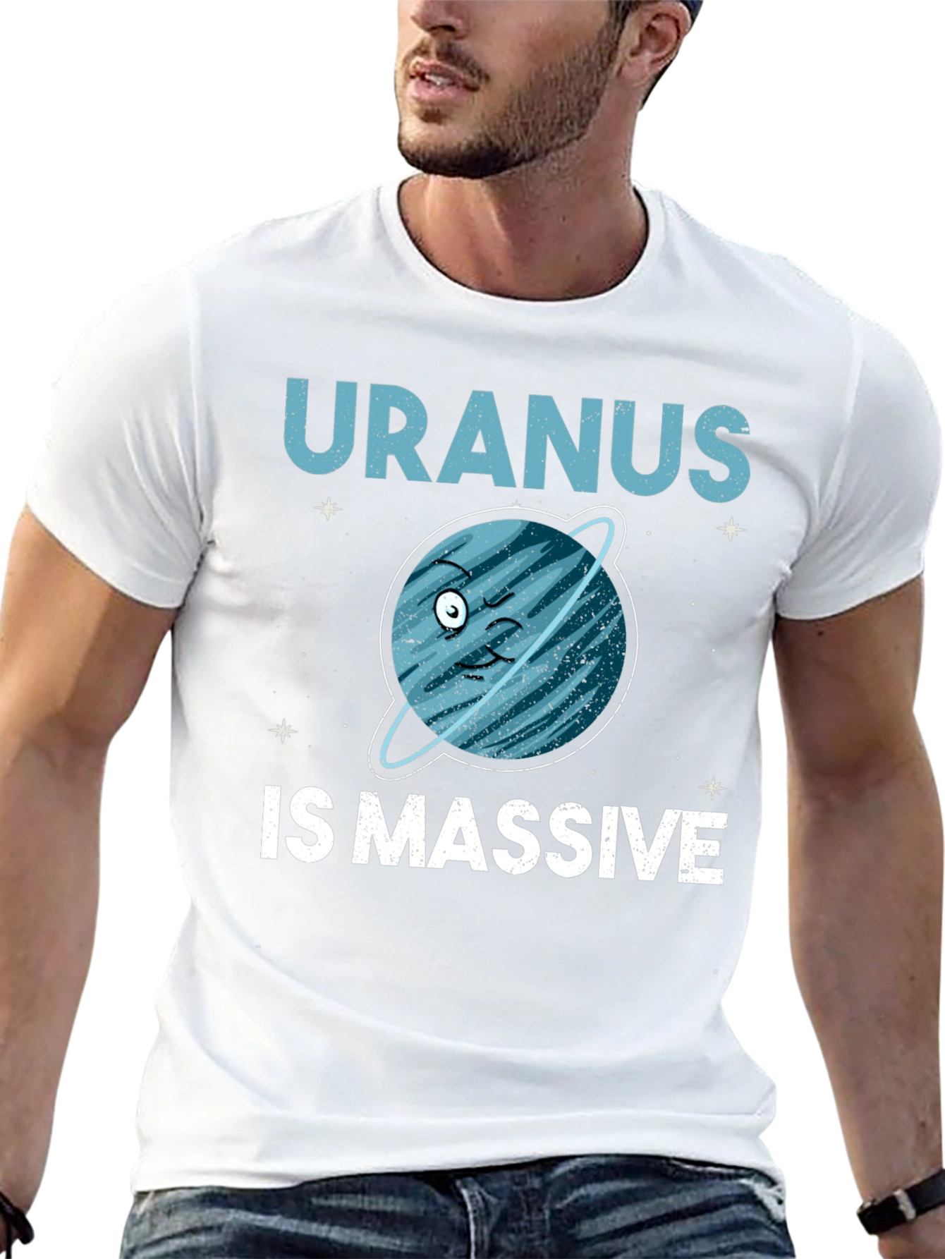 Black Uranus Is Massive Graphic Tee - Funny Space Shirt view 13