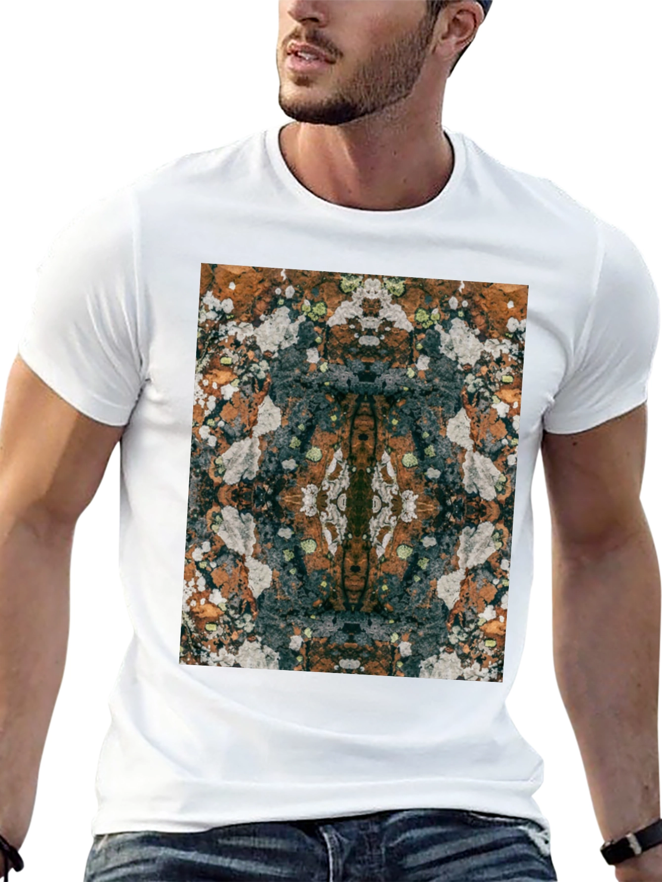 Black Abstract Patterned T-Shirt - Unique Graphic Tee view 13