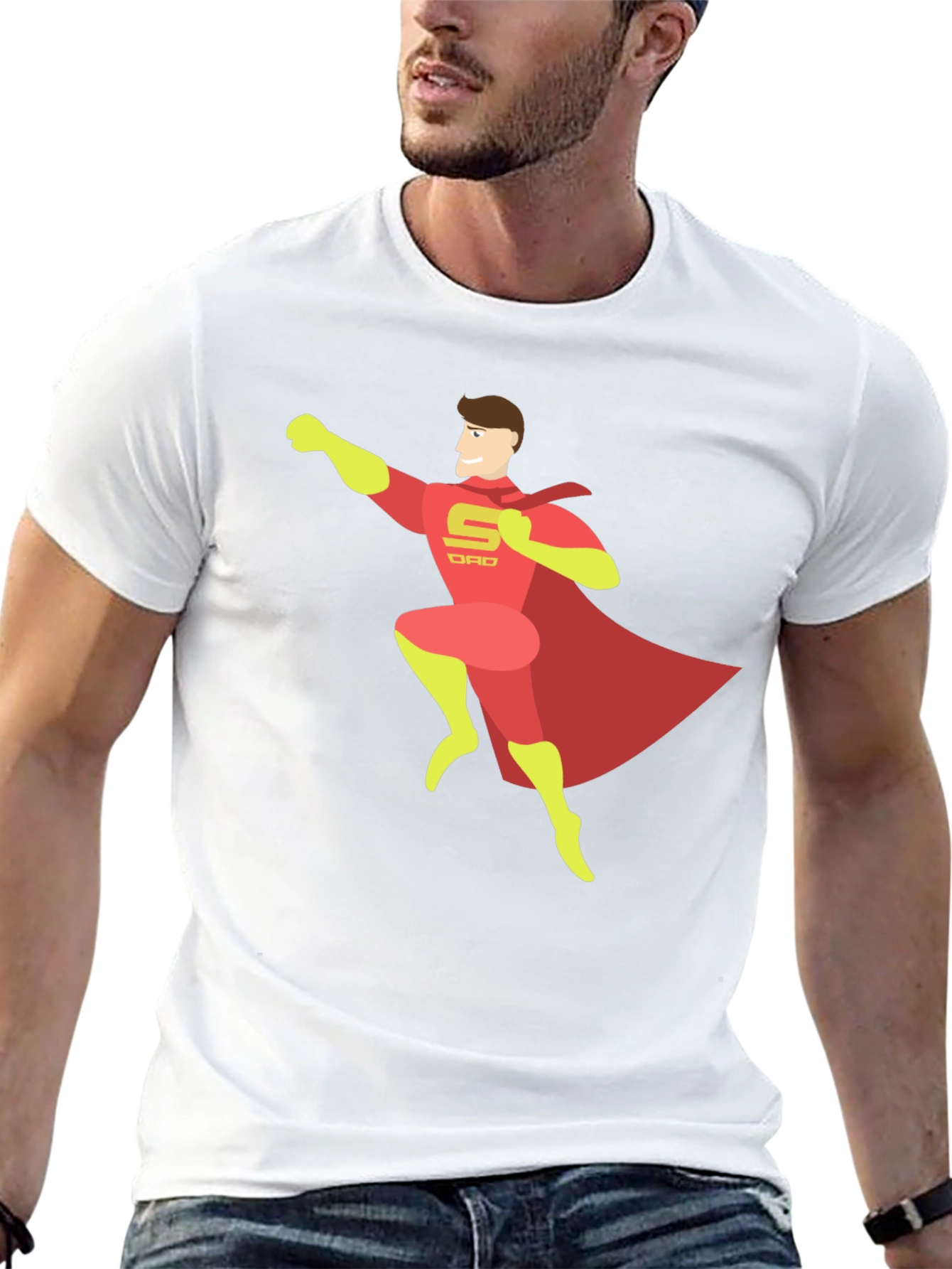 Black Super Dad T-Shirt - Hero Dad Tee view 13