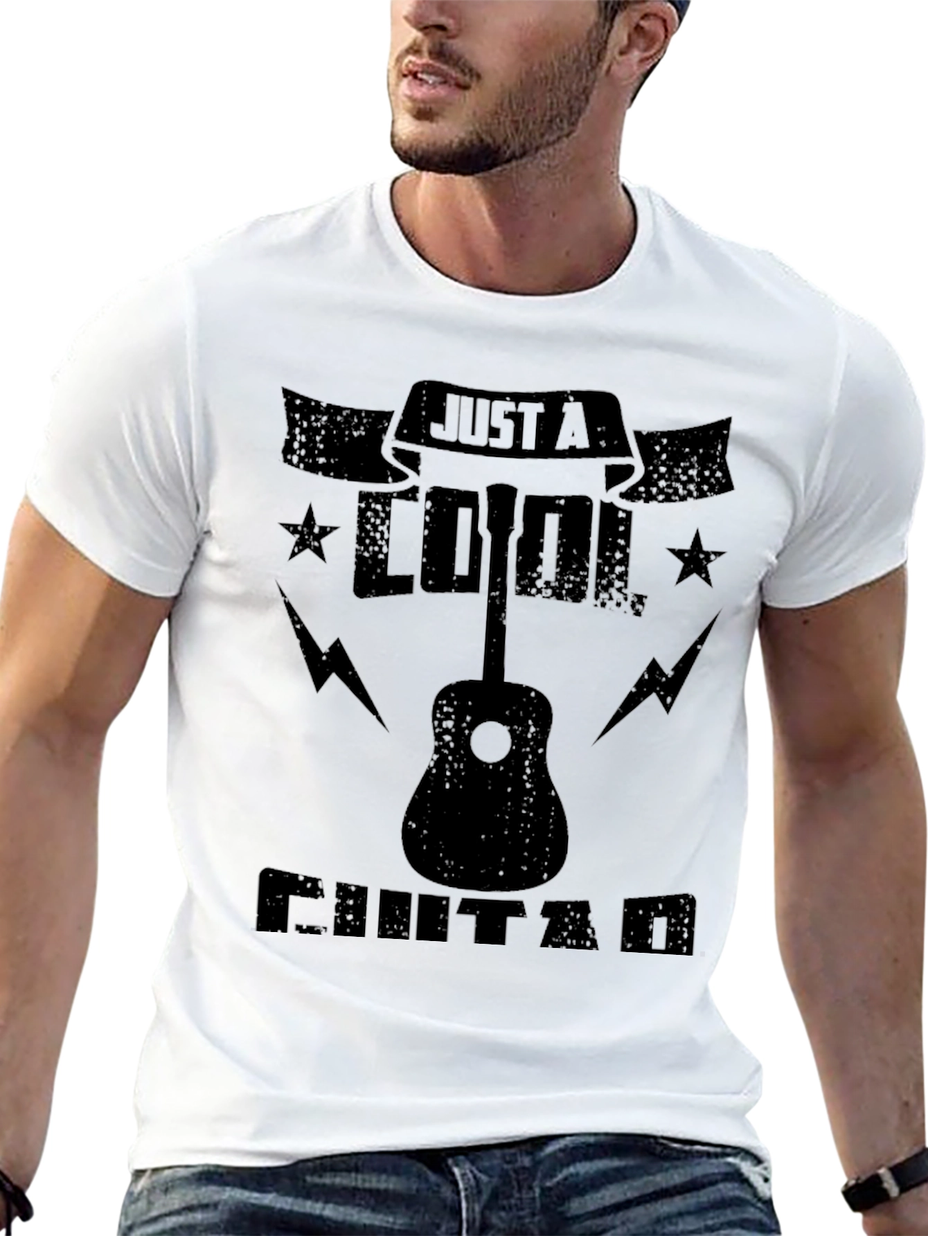 Black Cool Guitar T-Shirt - Music Lover Graphic Tee view 13
