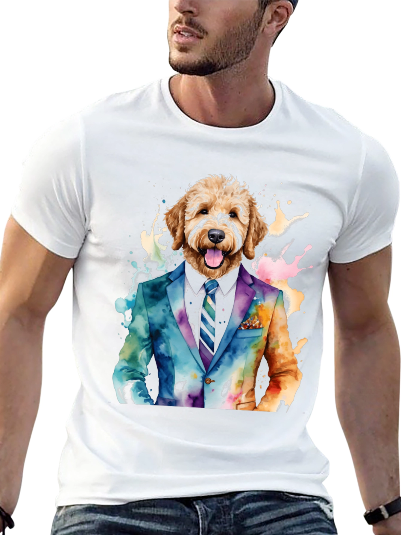 Black Dog in Suit Graphic Tee - Stylish & Unique view 13