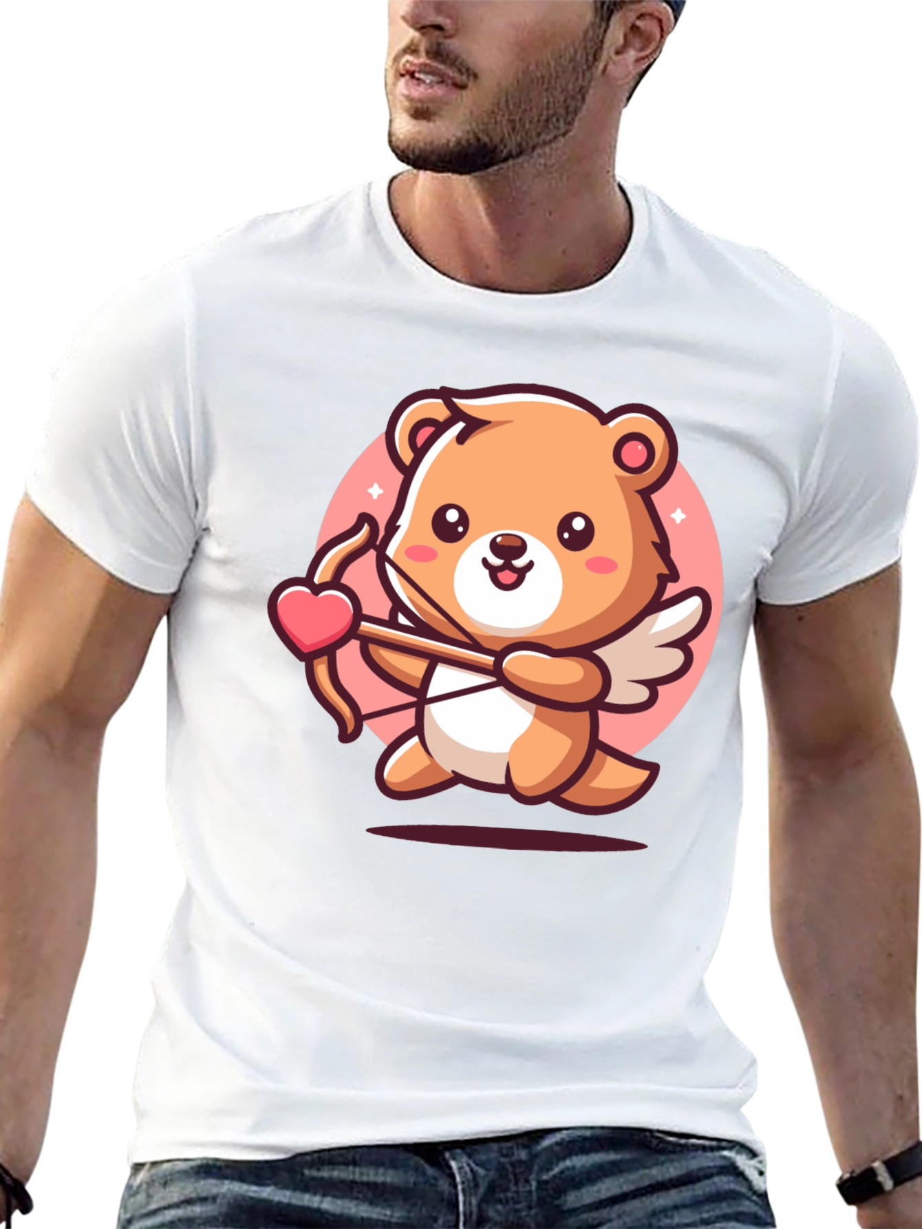 Black Cupid Bear T-Shirt - Valentine's Day view 13