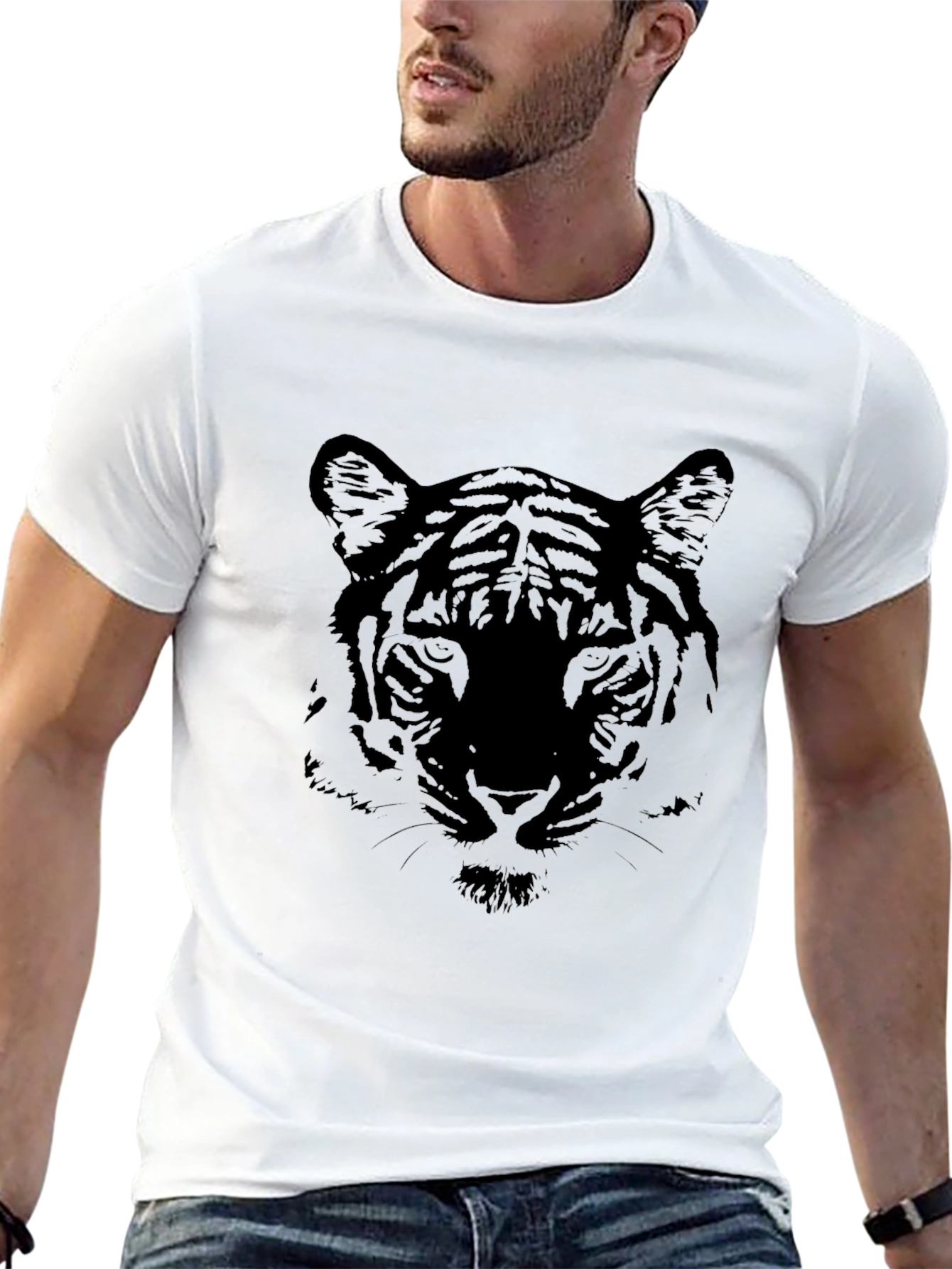 Black Black Tiger Graphic Tee - Stylish Animal Print Shirt view 13