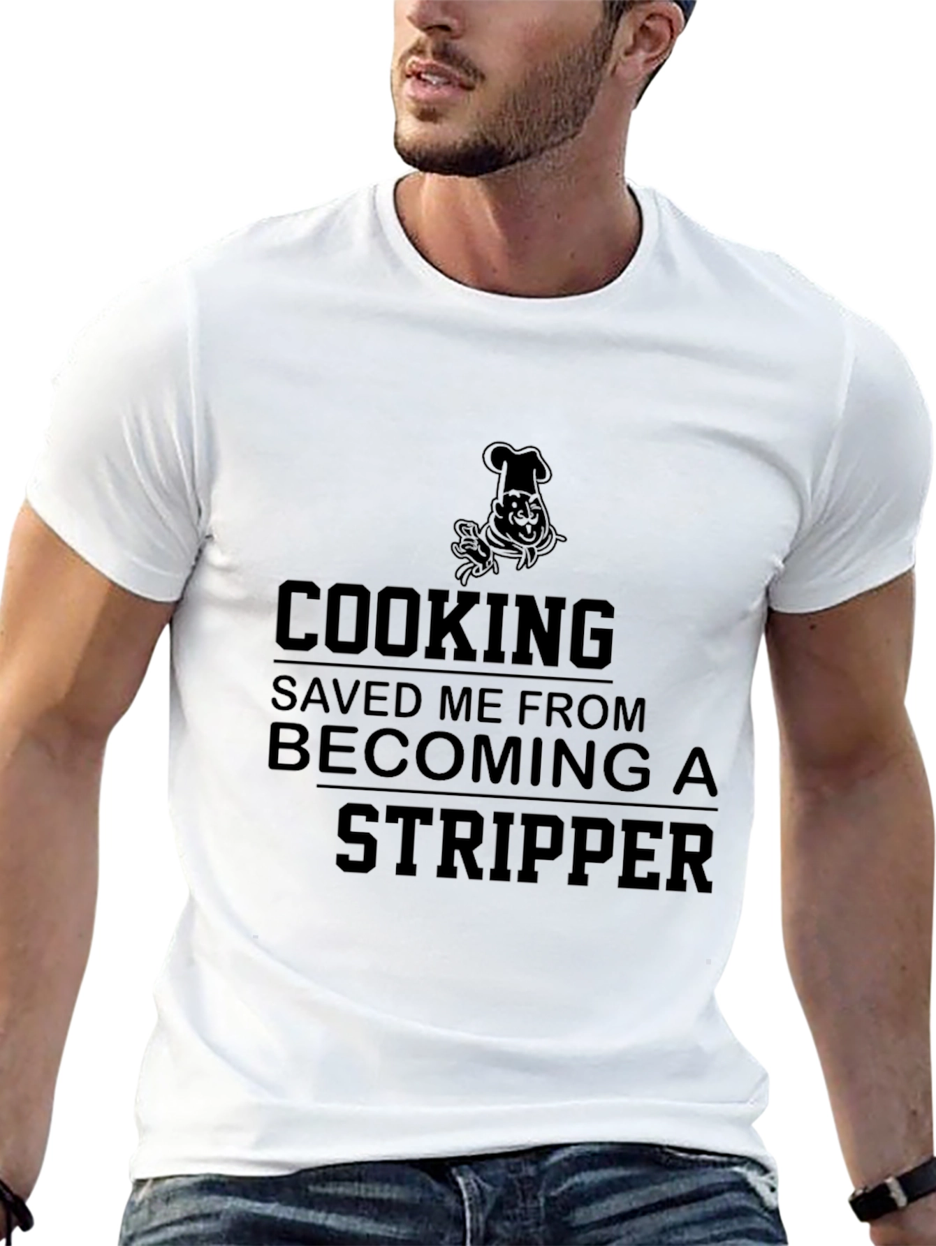 Black Cooking Saved Me T-Shirt, Funny Chef Gift view 13