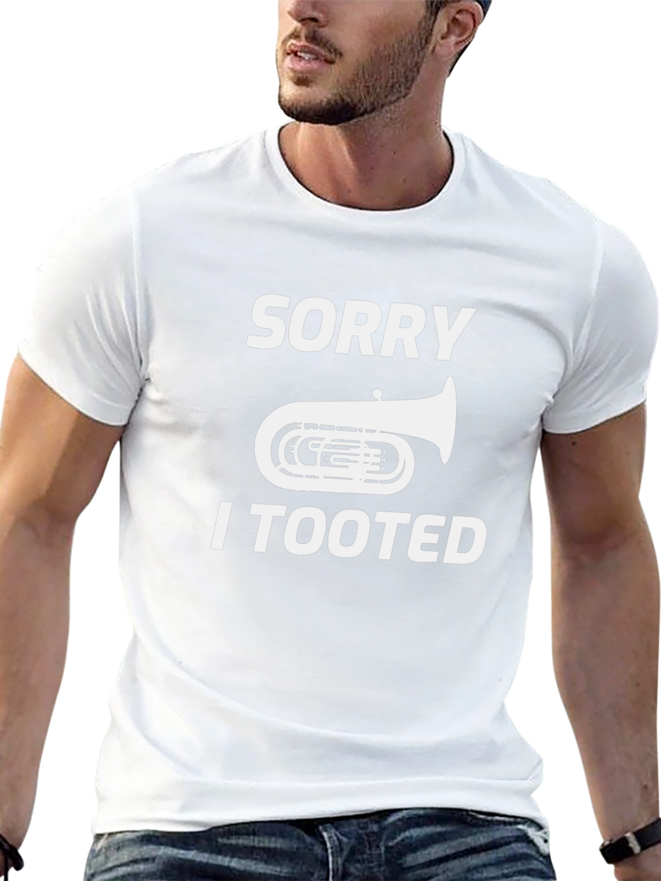 Black Sorry I Tooted Tuba Funny Black T-Shirt view 13