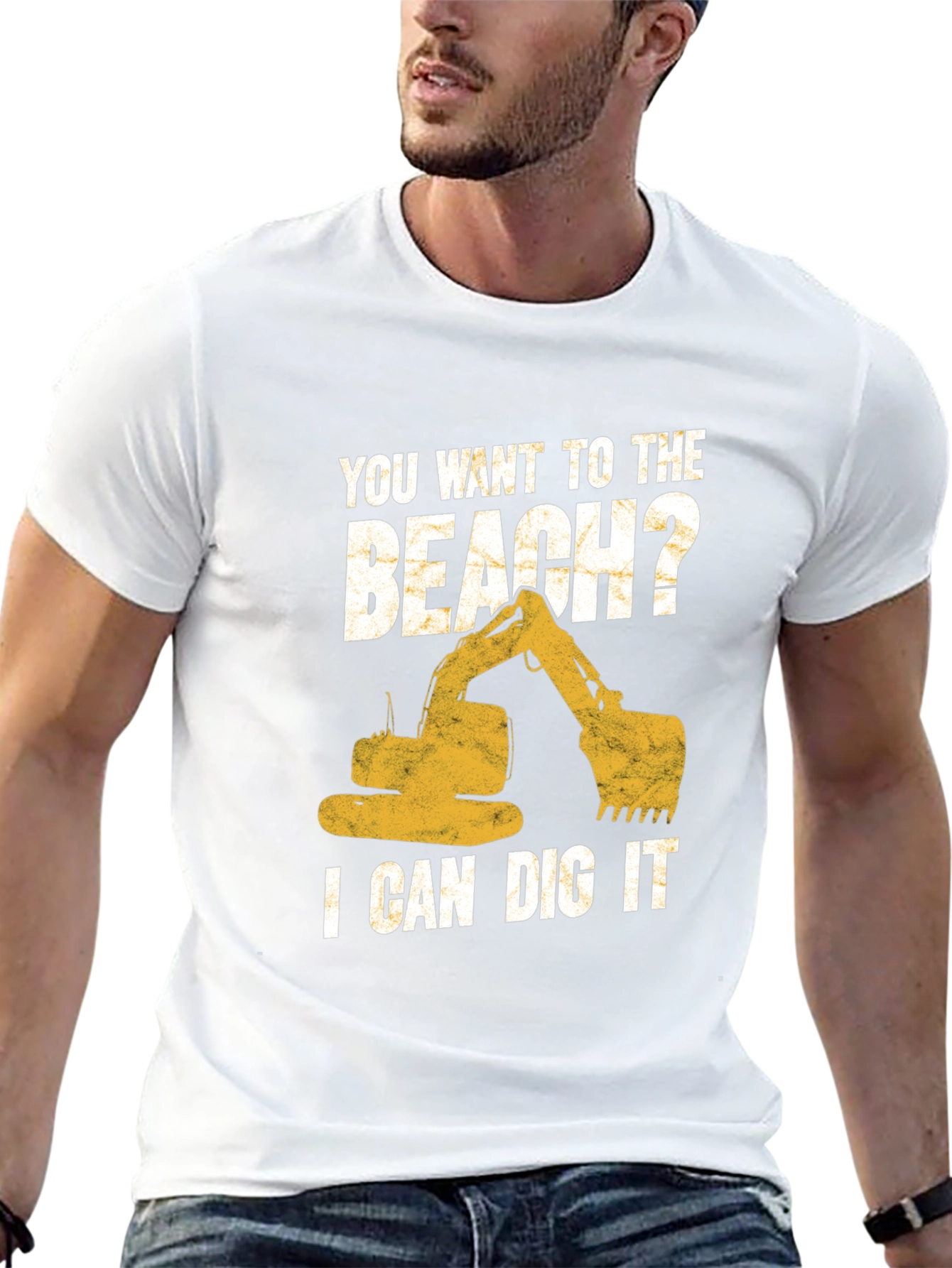 Black Beach Digger T-Shirt: I Can Dig It Excavator Tee view 13