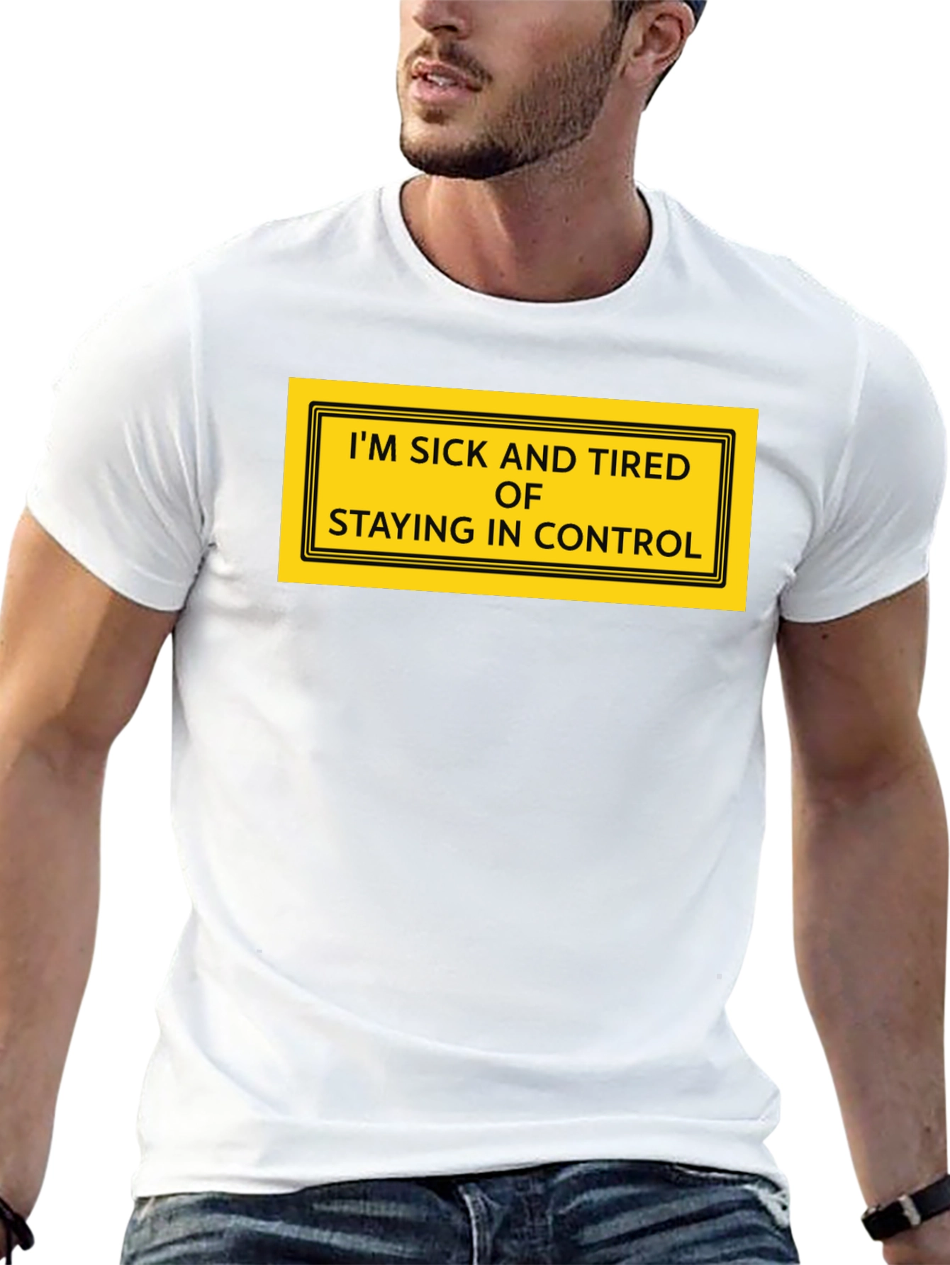 Black Funny I'm Sick and Tired of Staying in Control Graphic T-Shirt view 13