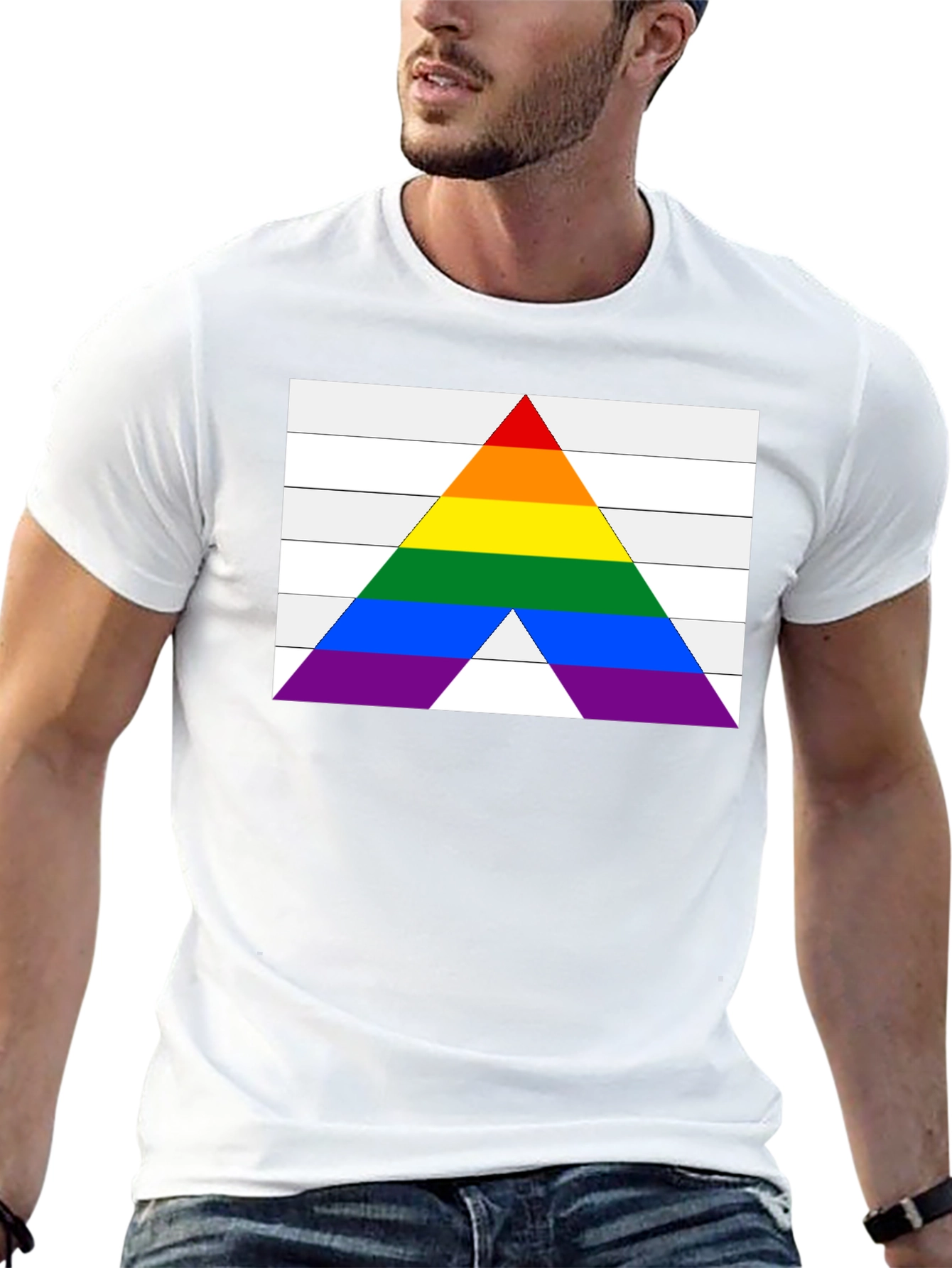 Black Pride Flag Arrow T-Shirt - Black Cotton Blend view 13