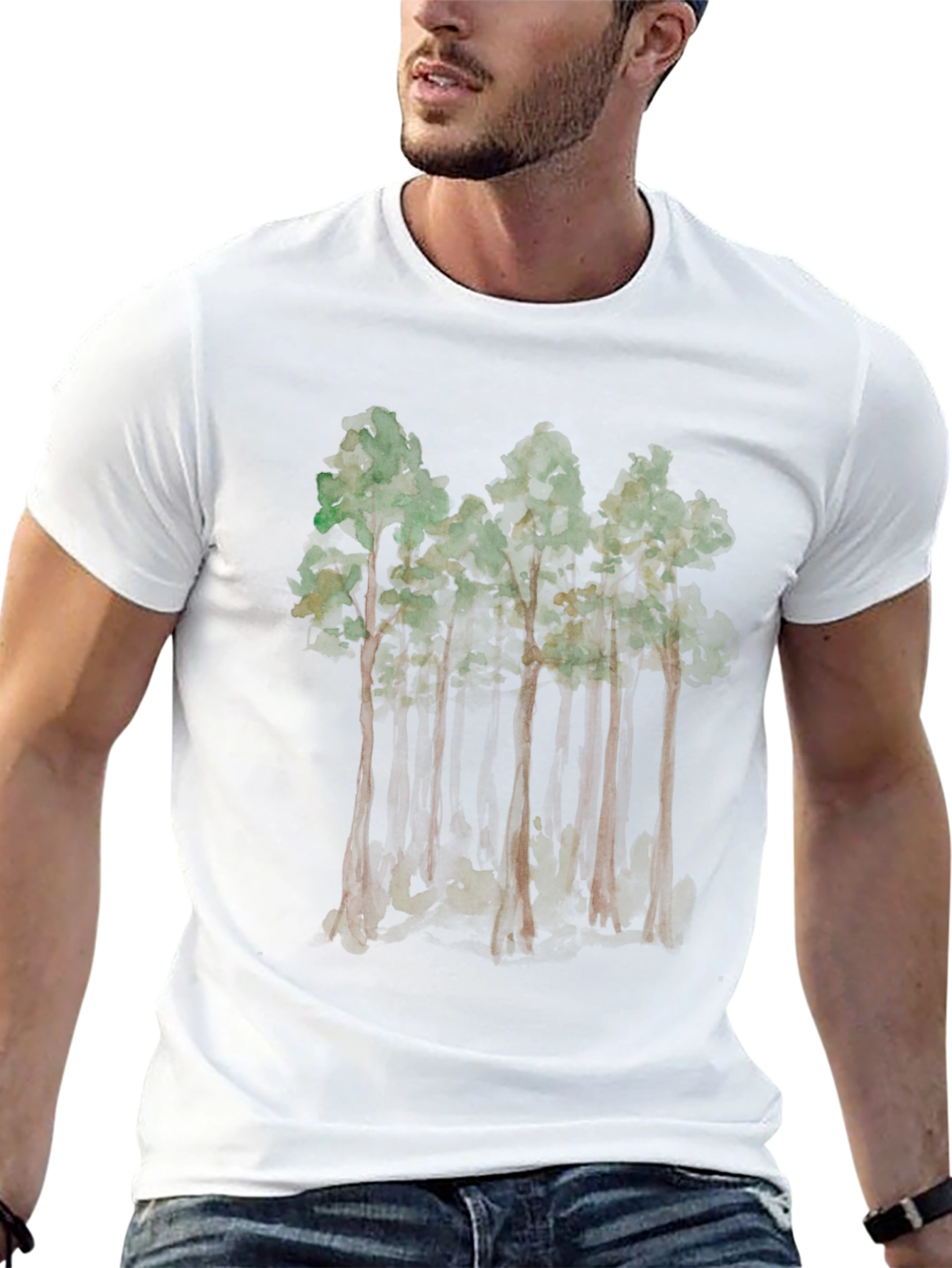 Black Forest Graphic Tee - Nature Inspired Print view 13
