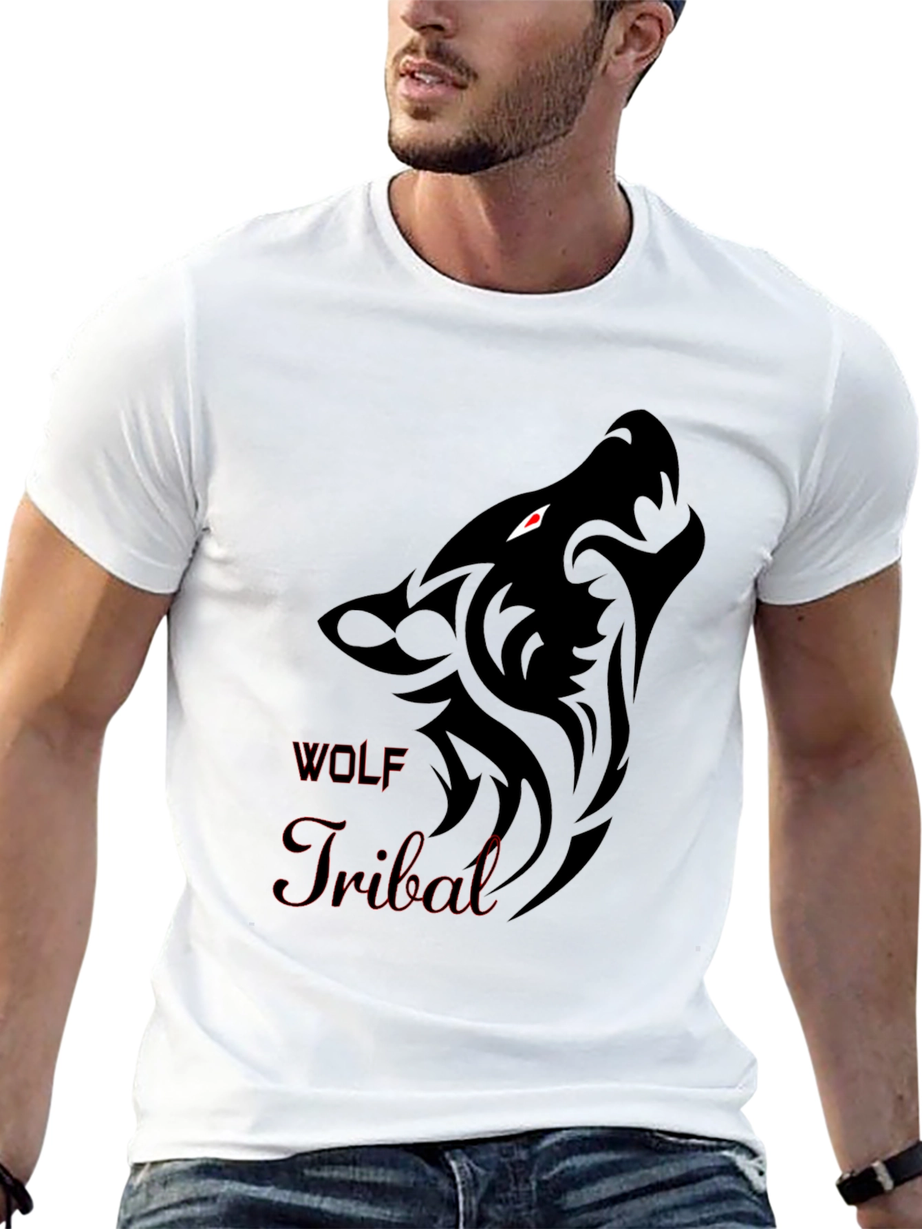 Tribal Wolf Graphic T-Shirt - Bold Design - 13