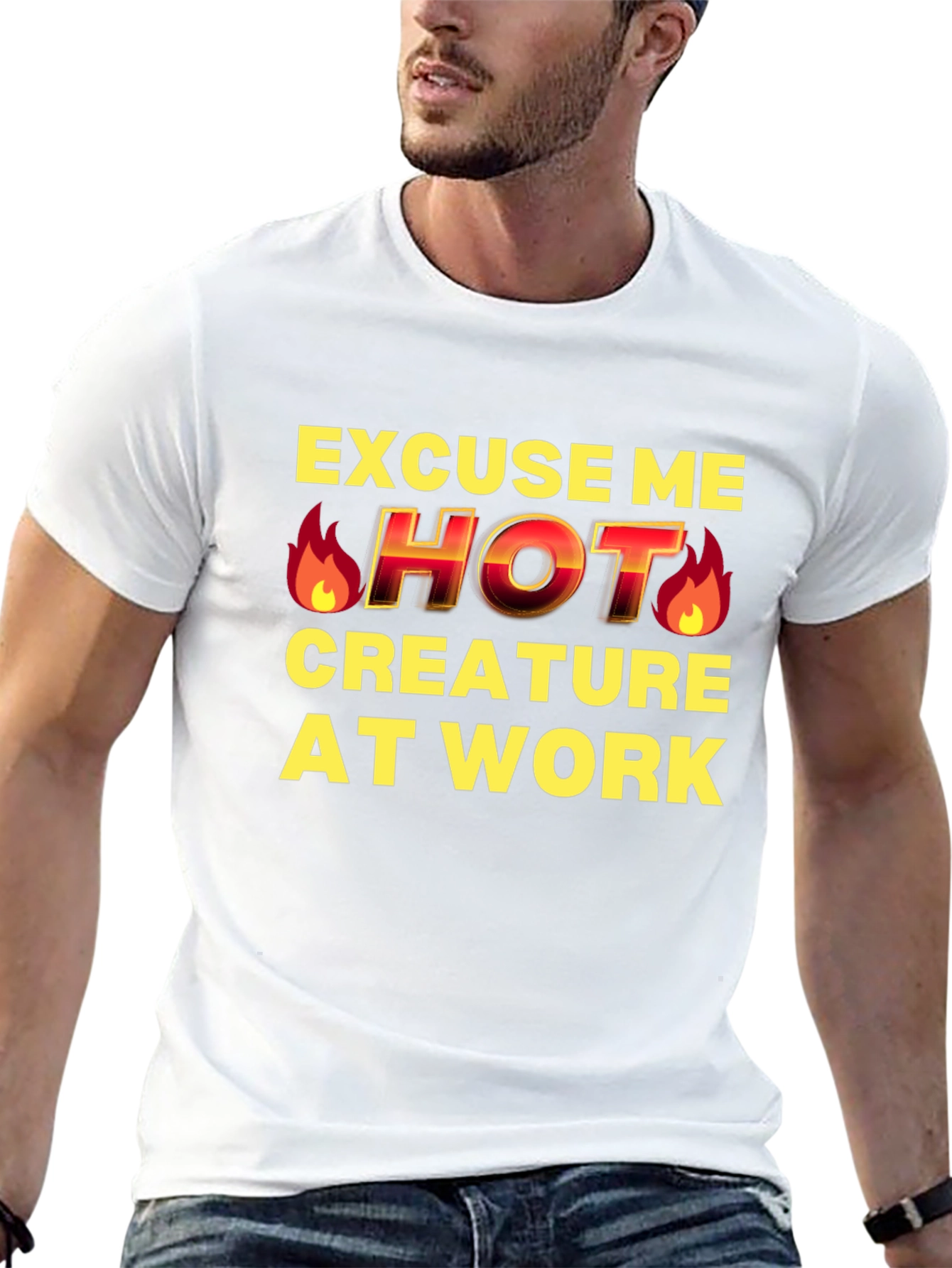 Black Hot Creature at Work Graphic Tee view 13