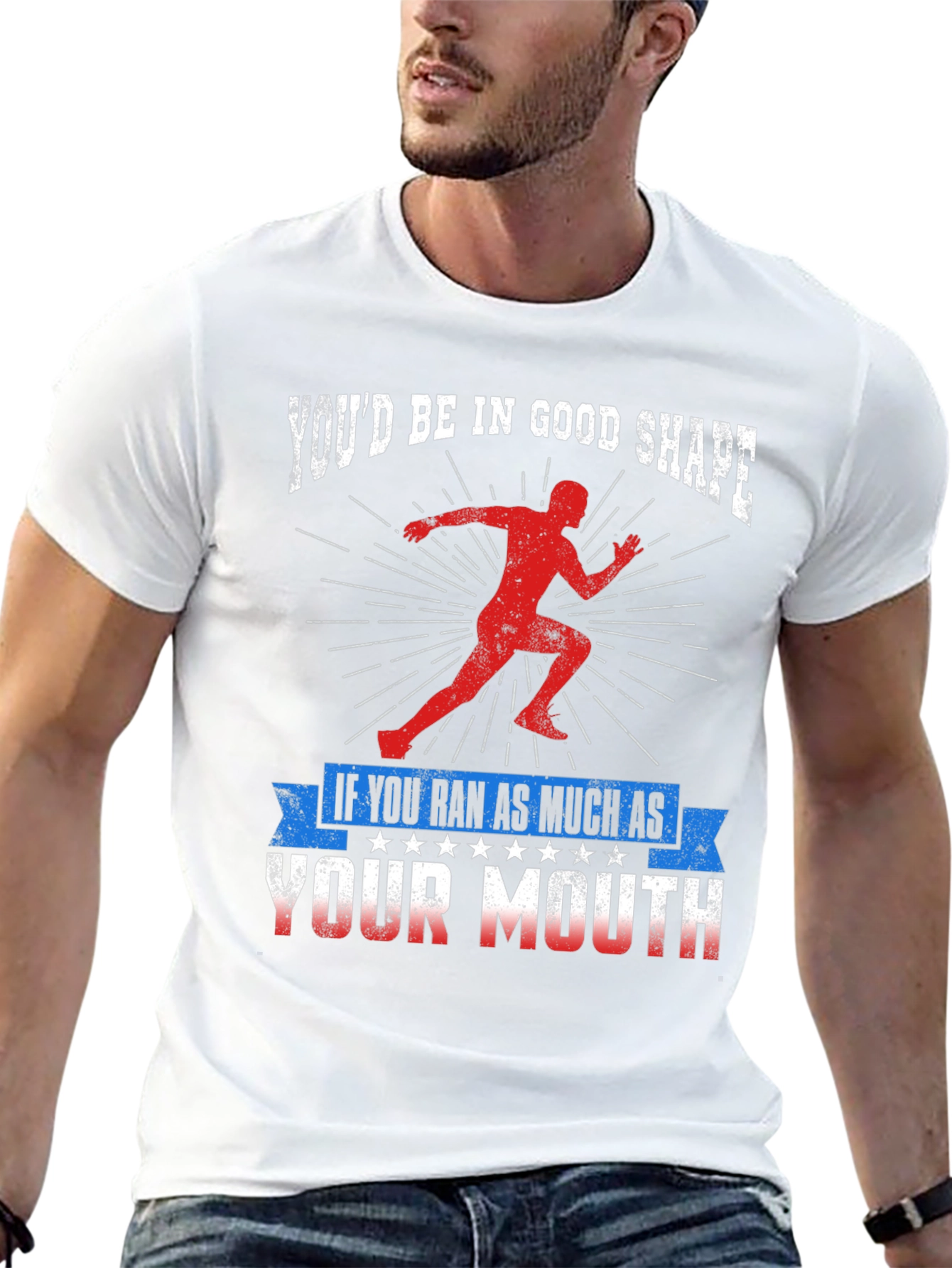 Black Funny Running T-Shirt: You'd Be In Good Shape view 13