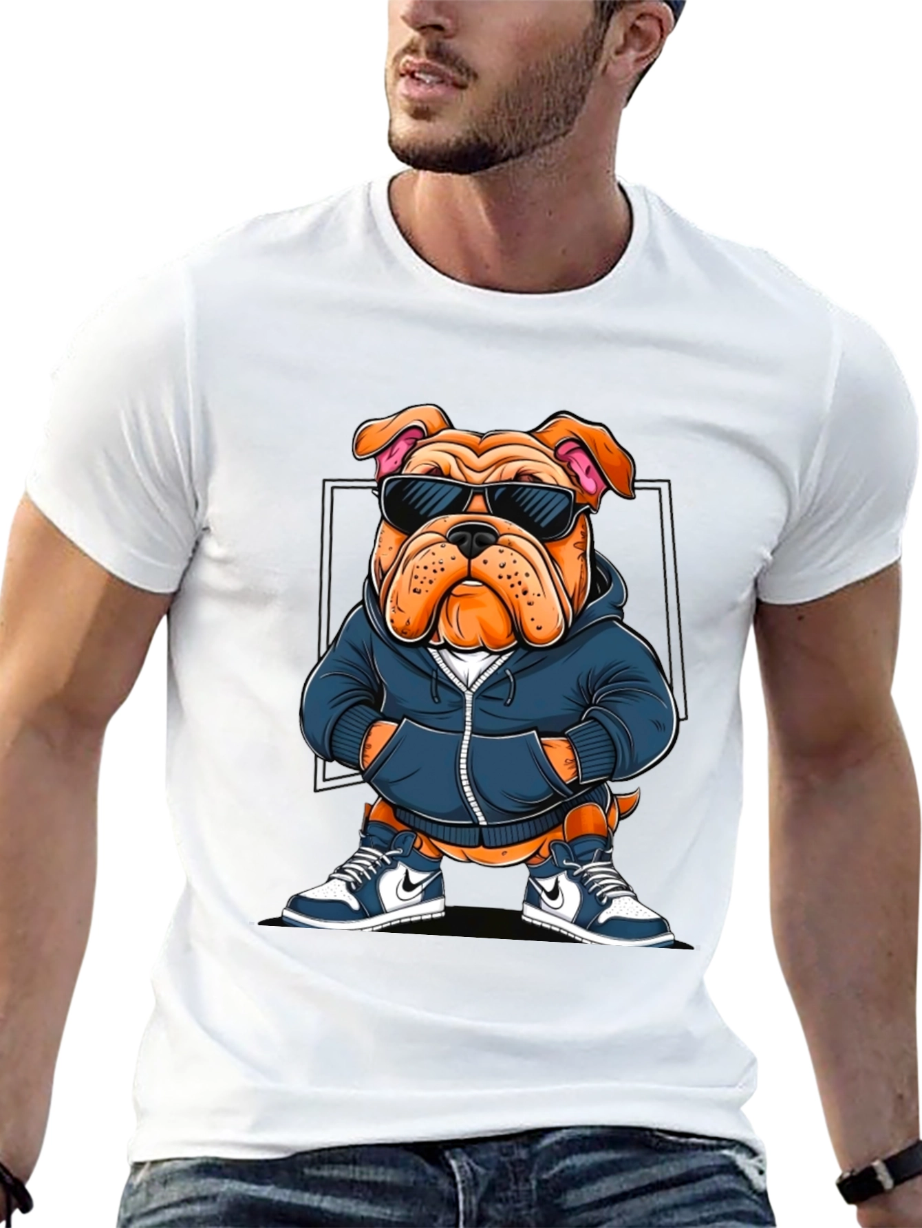 Cool Bulldog Graphic Tee - Trendy Canine Style - 13