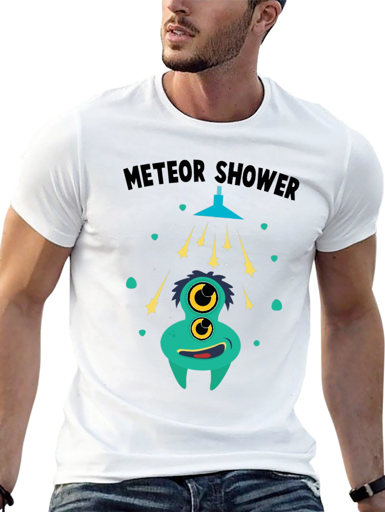 Black Meteor Shower Monster Graphic T-Shirt view 13