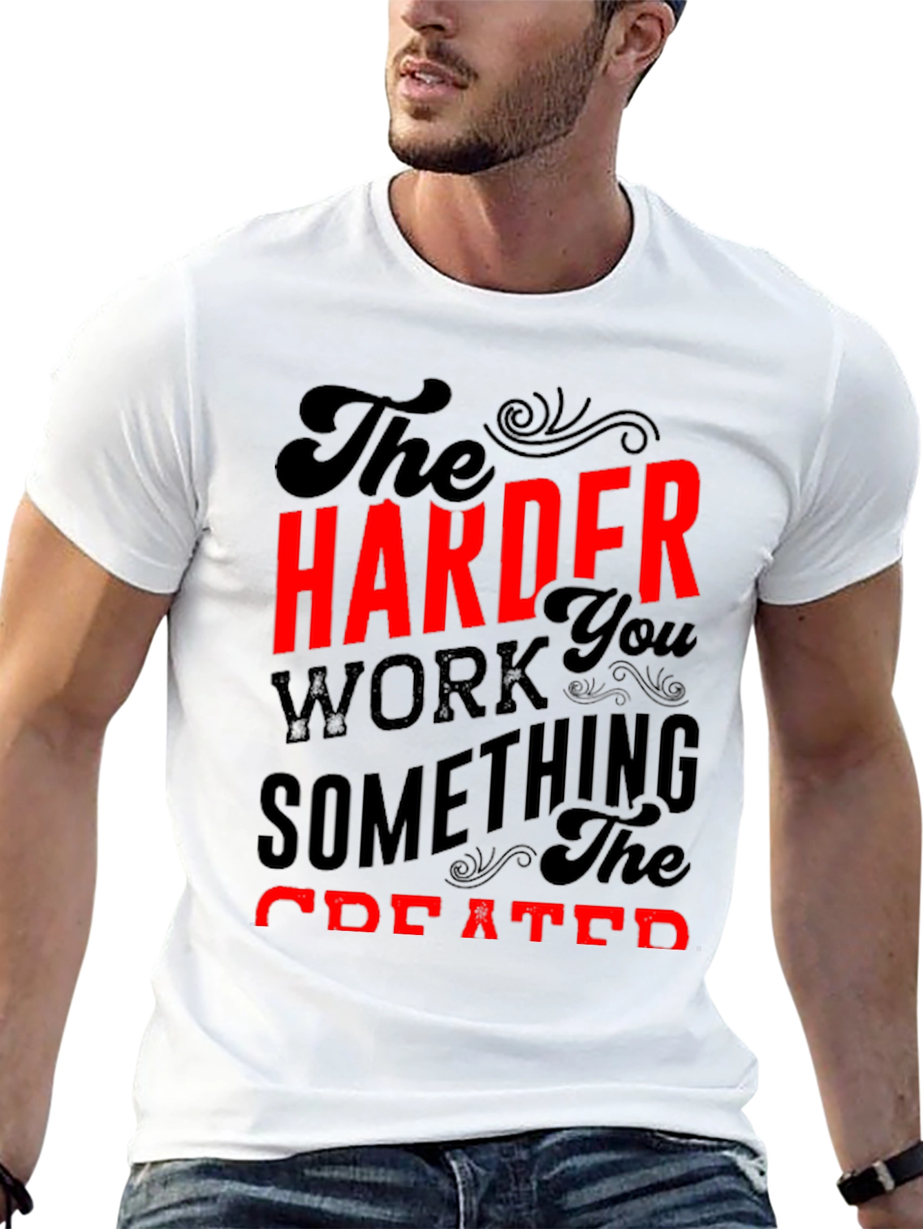 Black Motivational Harder You Work T-Shirt view 13