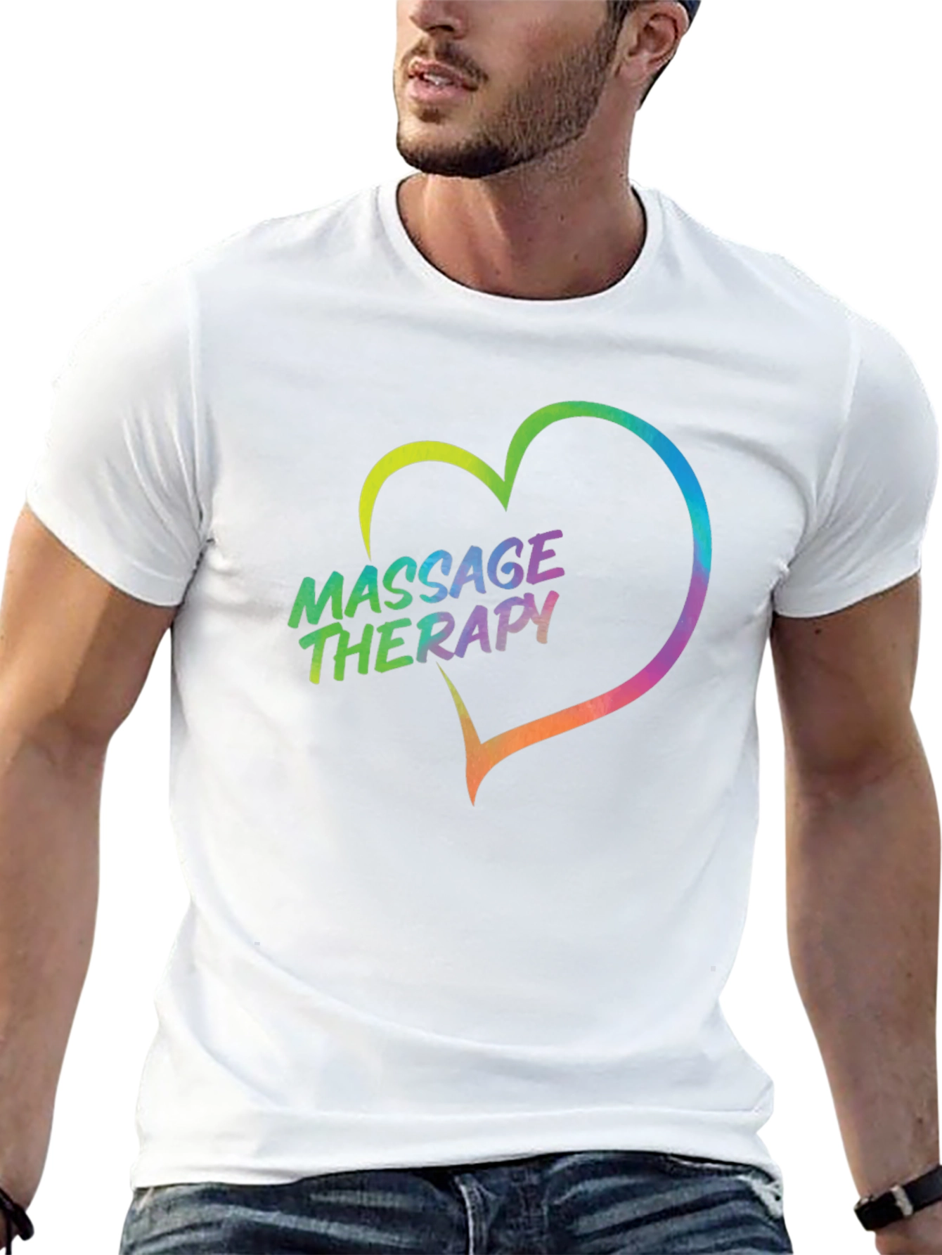 Black Massage Therapy Heart Graphic Tee - Black view 13