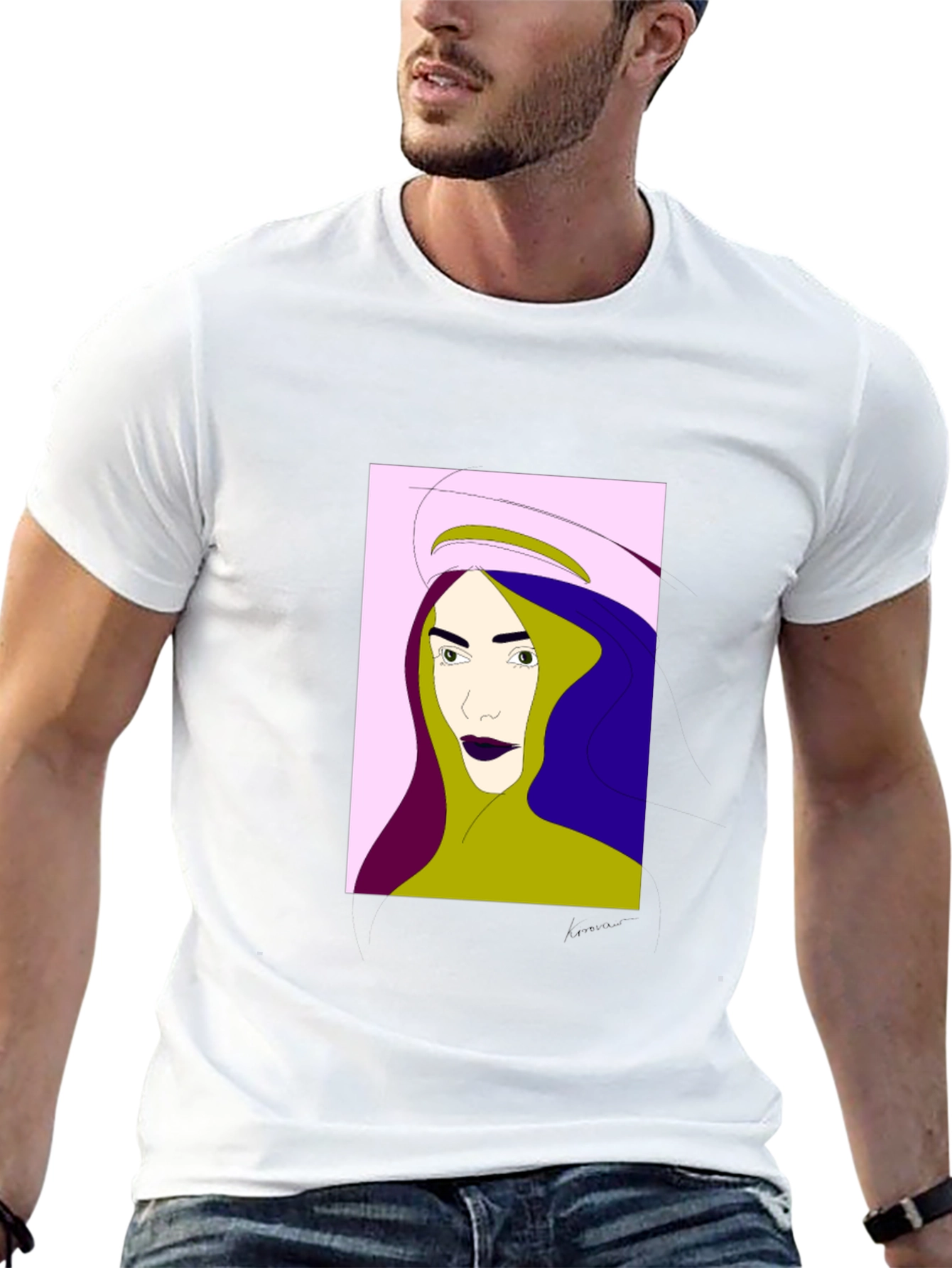 Black Modern Art Graphic Tee - Black Casual Shirt view 13