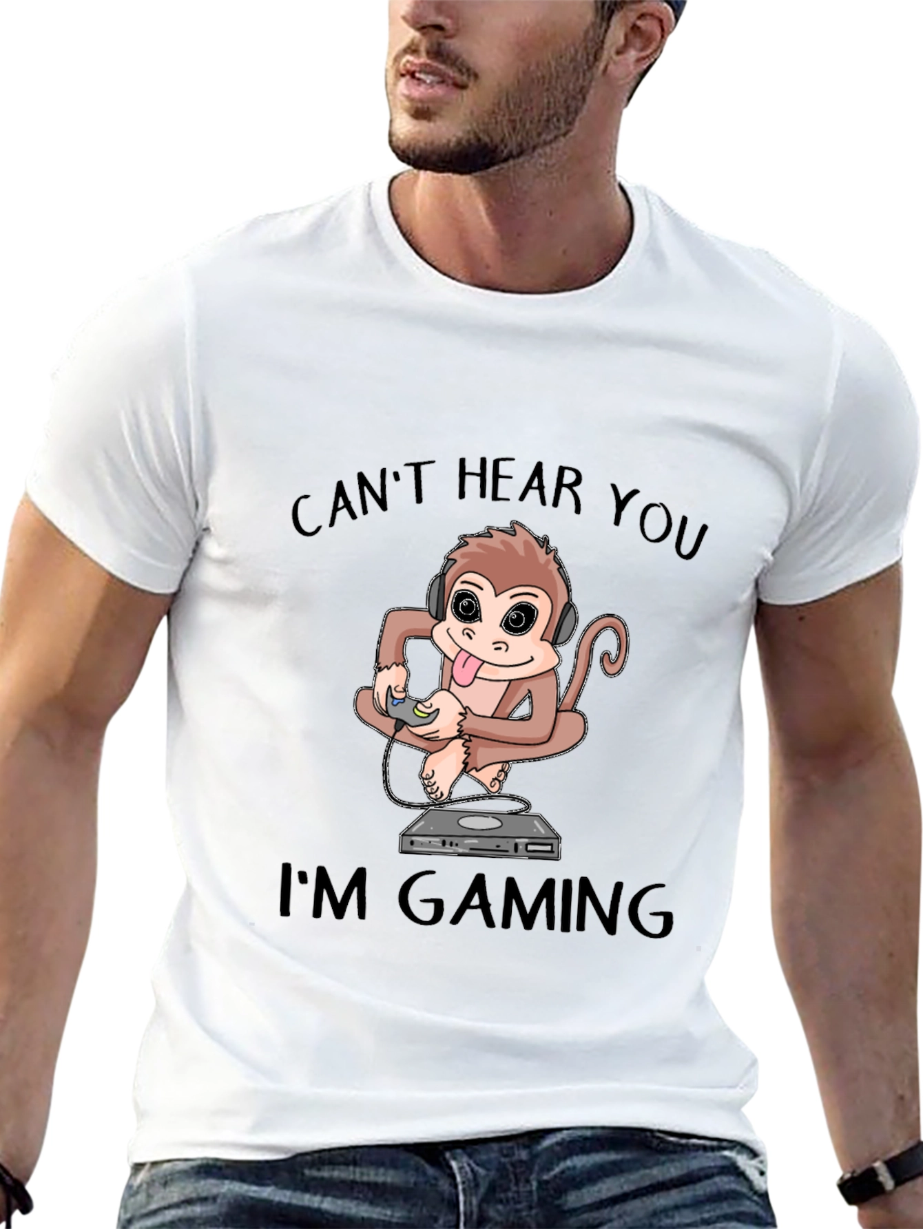 Black Can't Hear You I'm Gaming T-Shirt view 13