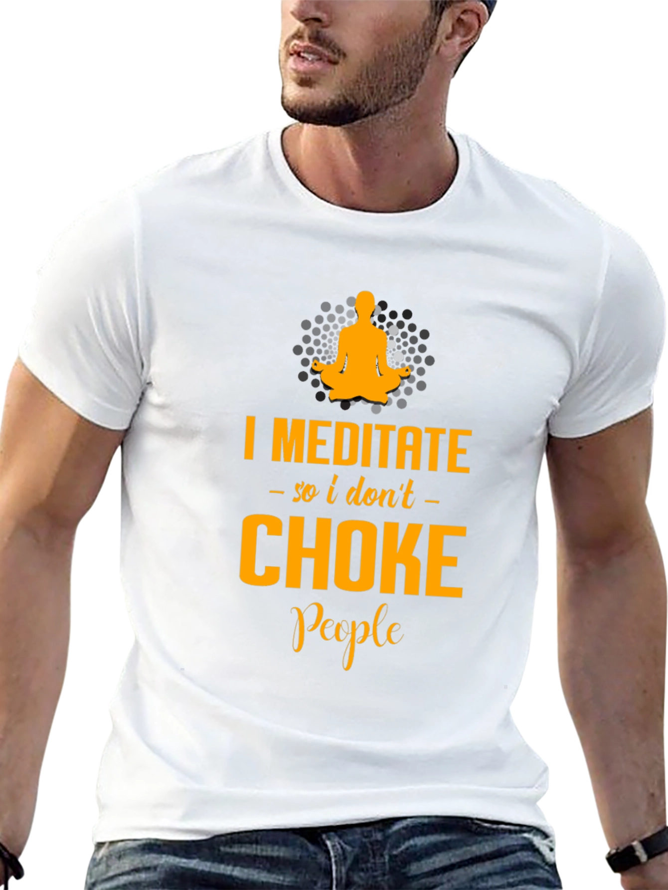 Black Meditate - So I Don't Choke People - Funny Graphic T-Shirt view 13