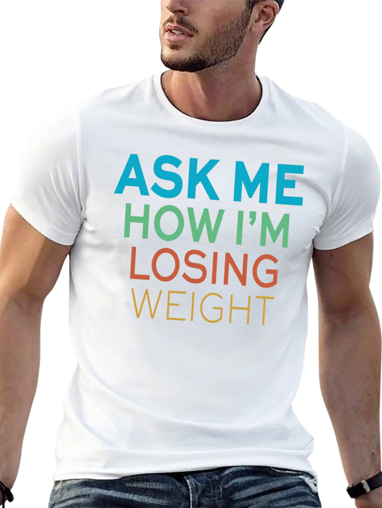 Black Ask Me How I'm Losing Weight Graphic Tee view 13