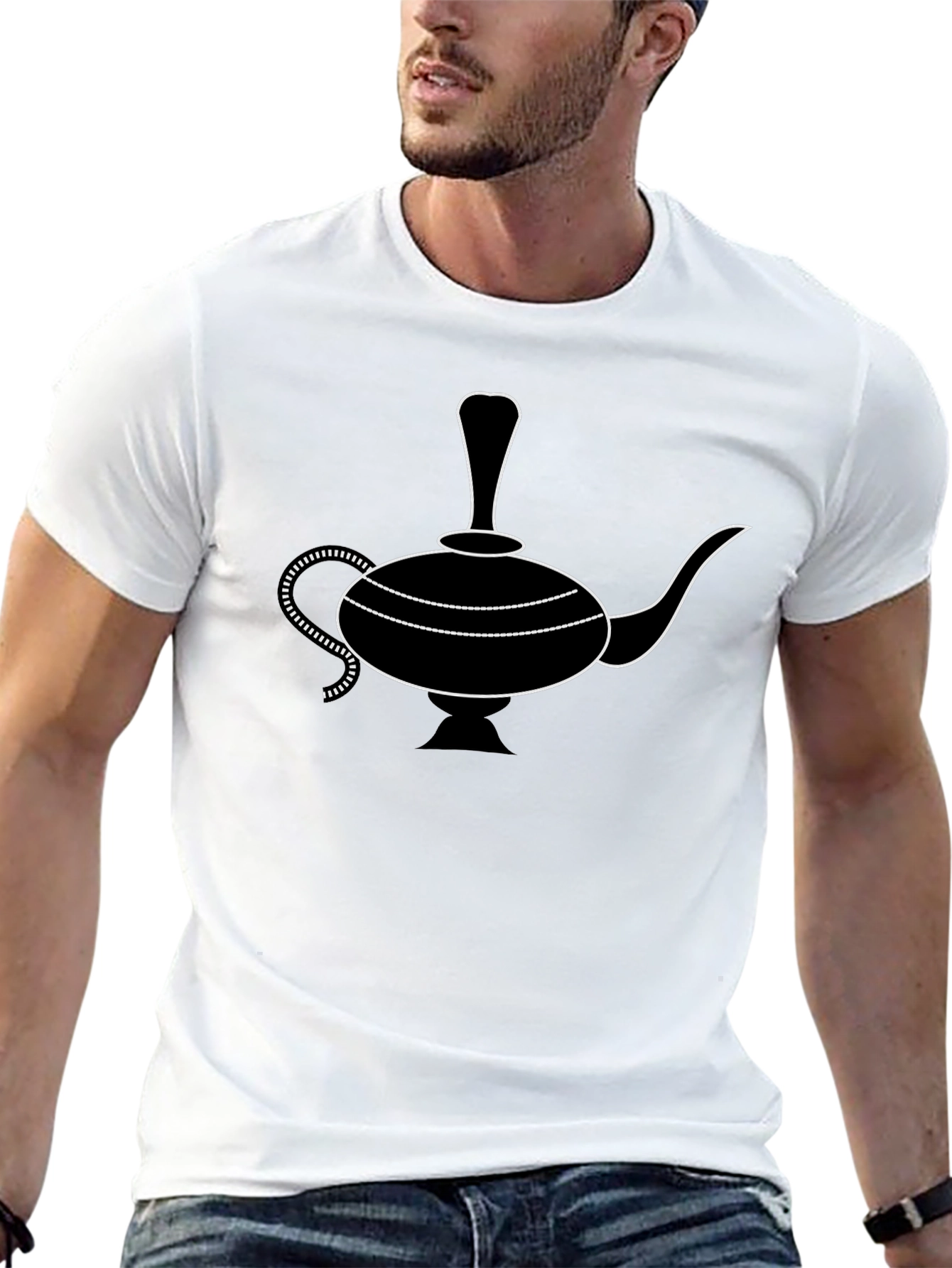 Black Genie Lamp Graphic T-Shirt view 13