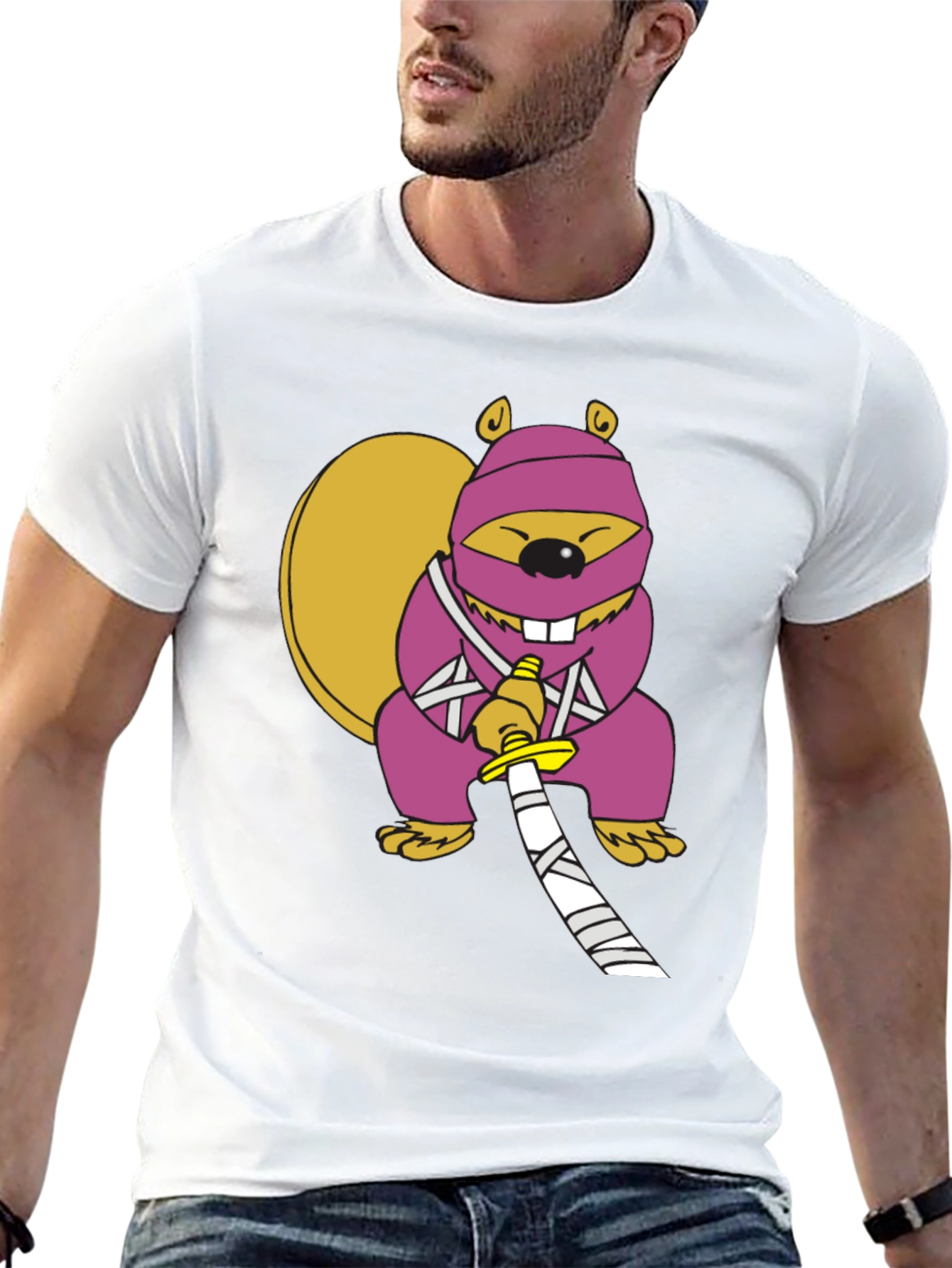 Black Ninja Squirrel Graphic Tee view 13