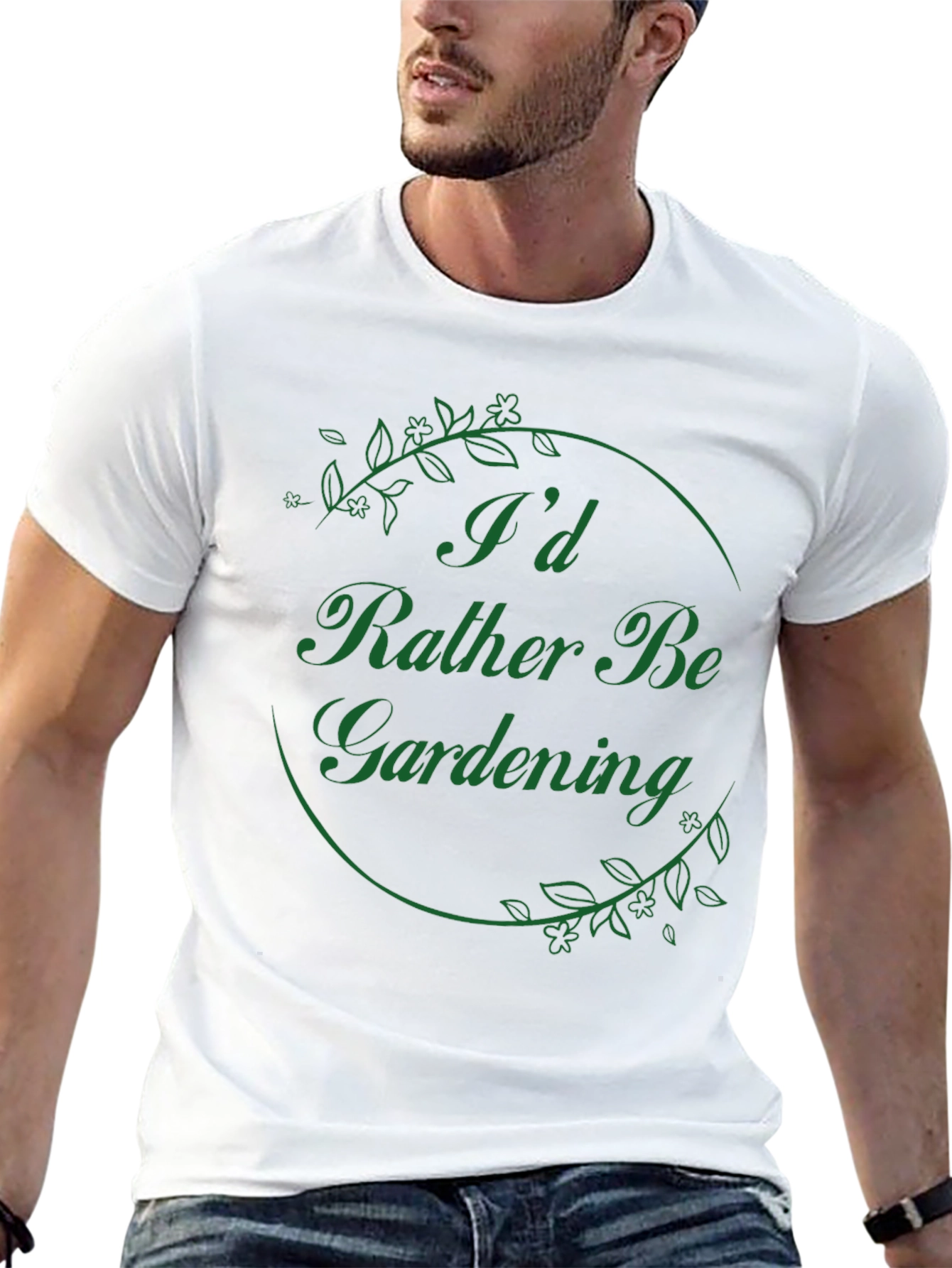 Black Gardening Lover's T-Shirt - I'd Rather Be Gardening view 13