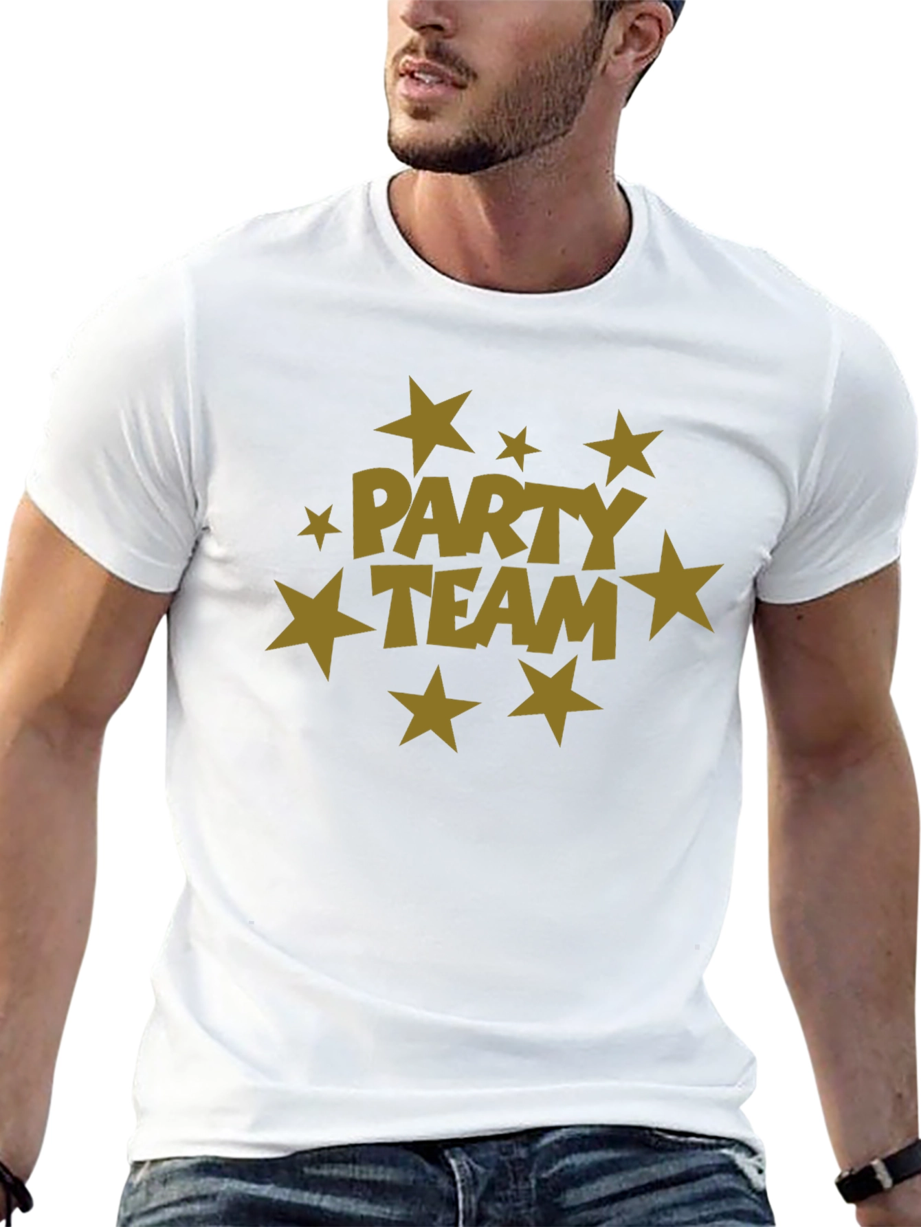 Black Party Team Graphic Print Black T-Shirt view 13