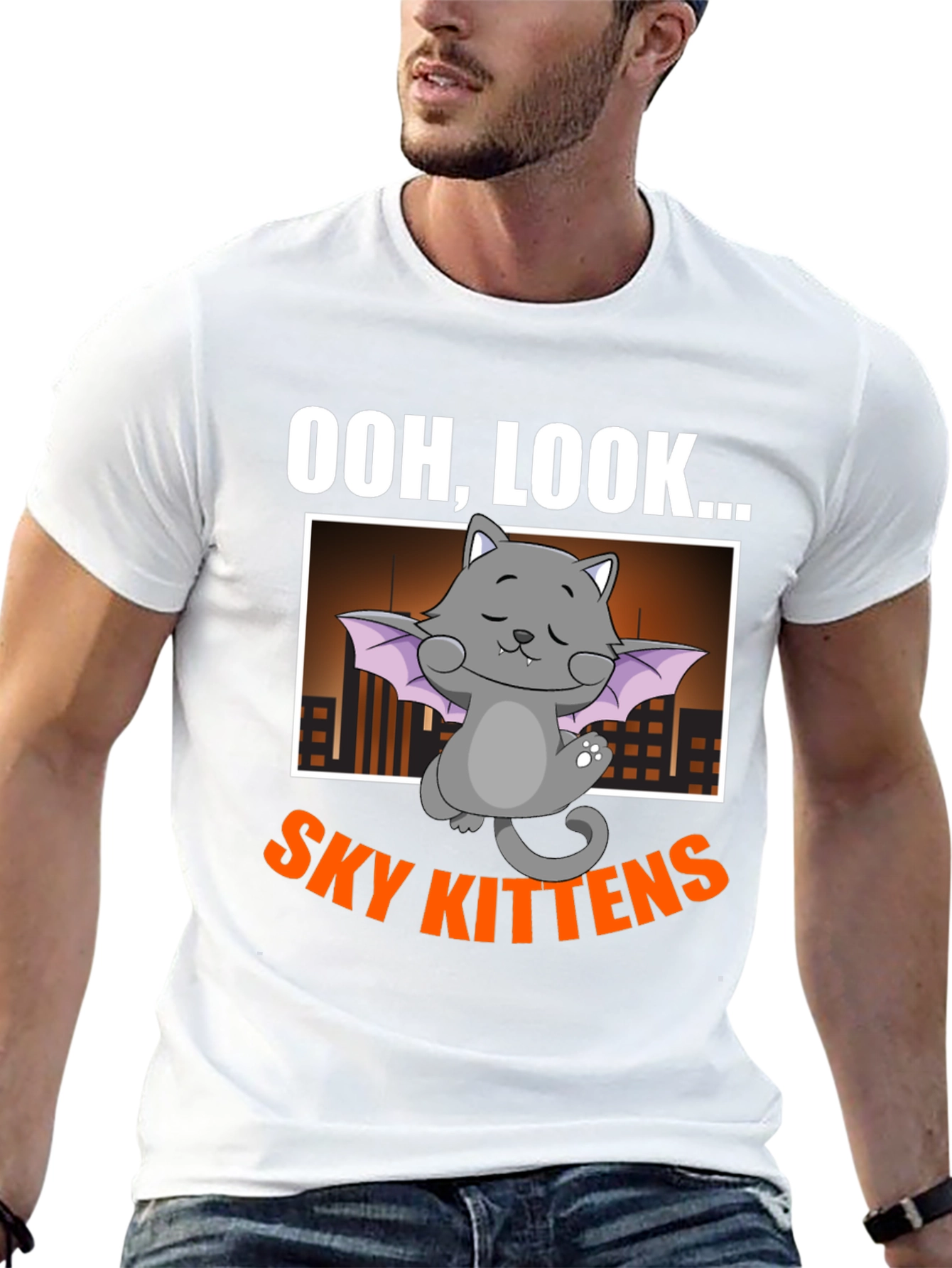 Black Ooh, Look... Sky Kittens Black Graphic Tee view 13