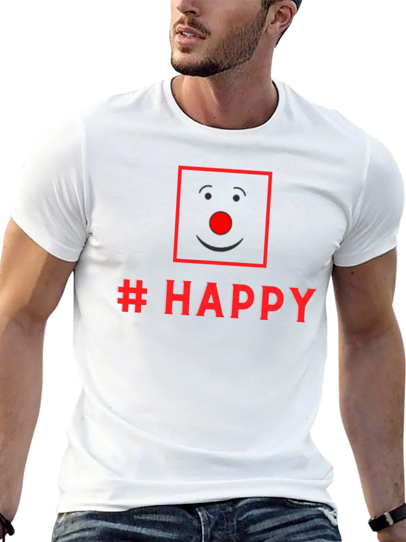 Black Happy Clown Face Graphic Tee - Unisex Black T-Shirt view 13