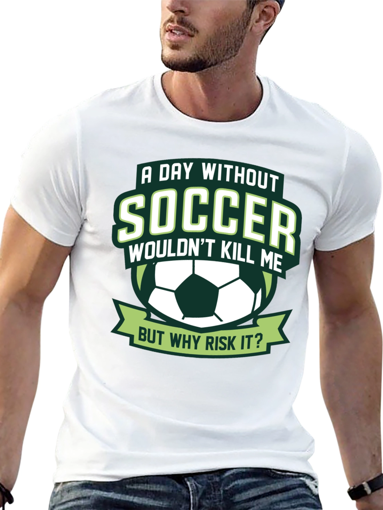 Black Soccer T-Shirt: A Day Without Soccer view 13