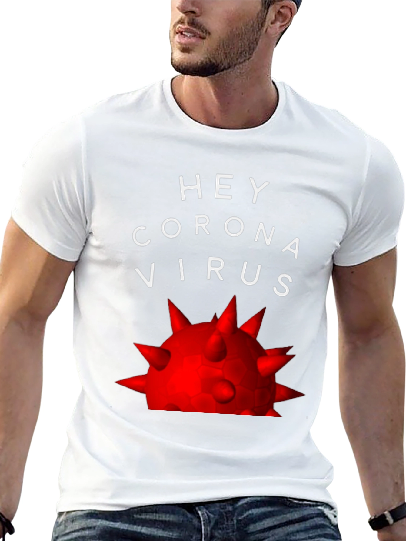 Black Hey Coronavirus T-Shirt - Bold Graphic Tee view 13