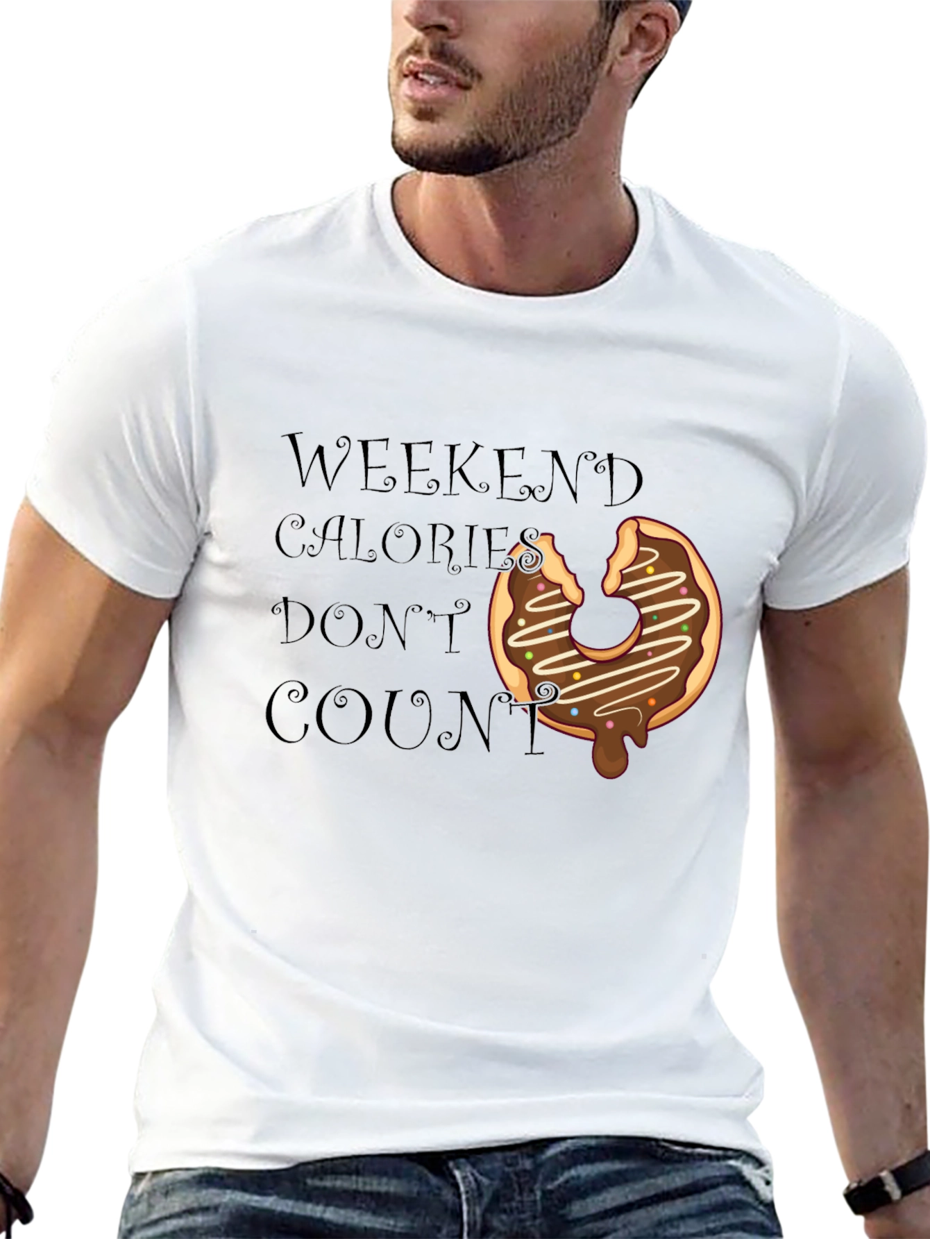 Black Weekend Calorie Donut Graphic Tee view 13