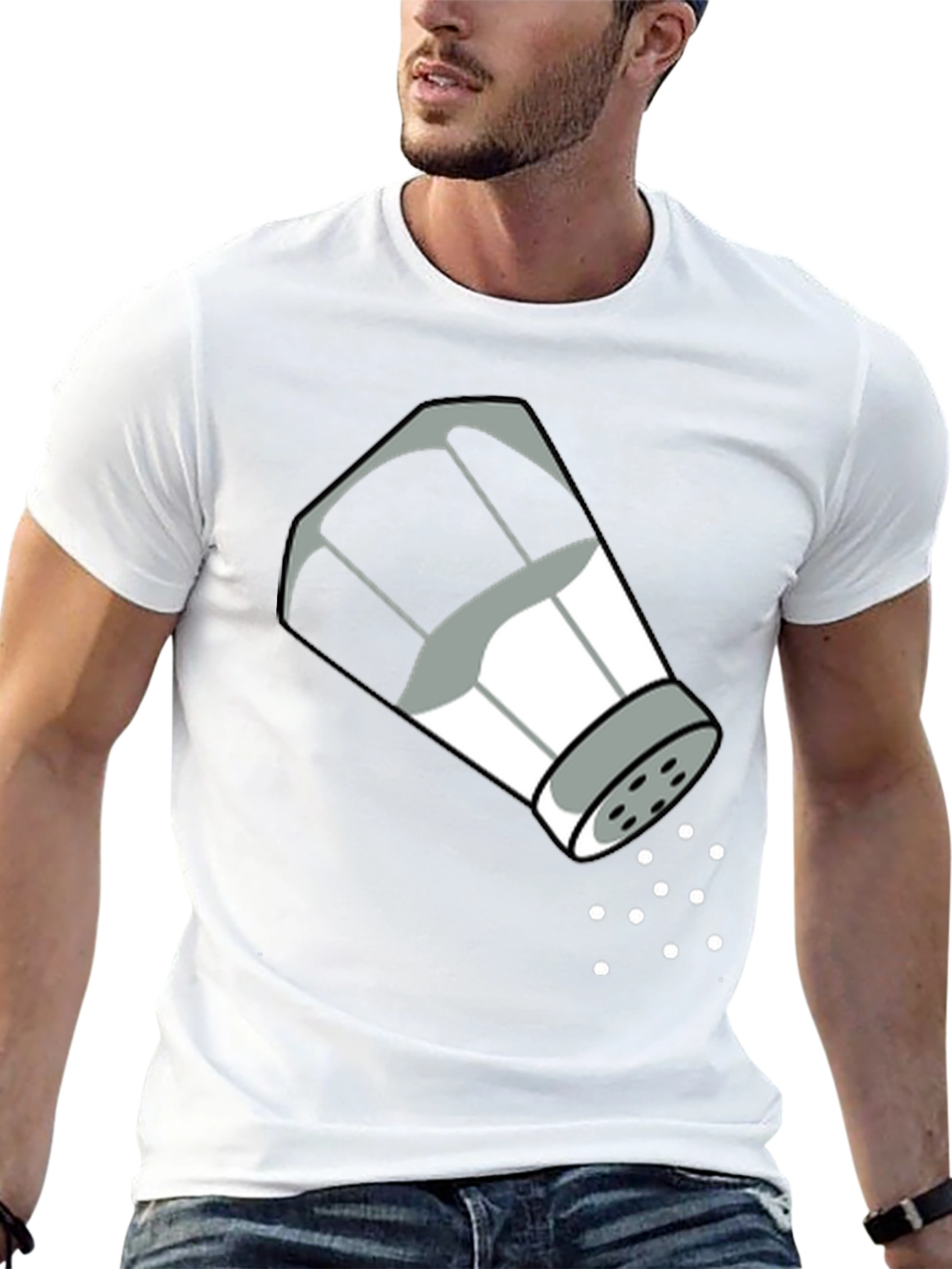 Black Salt Shaker Graphic Tee - Quirky T-Shirt Design view 13