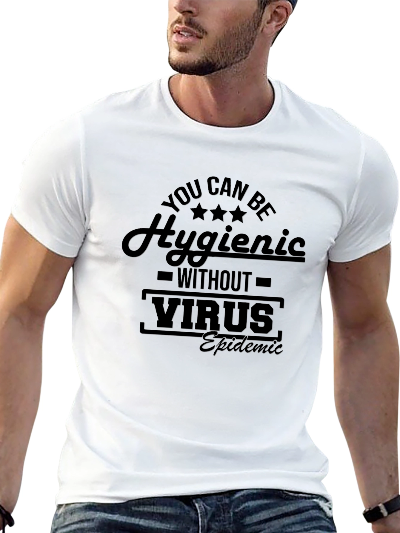 Black Hygienic Without Virus T-Shirt - Black view 13