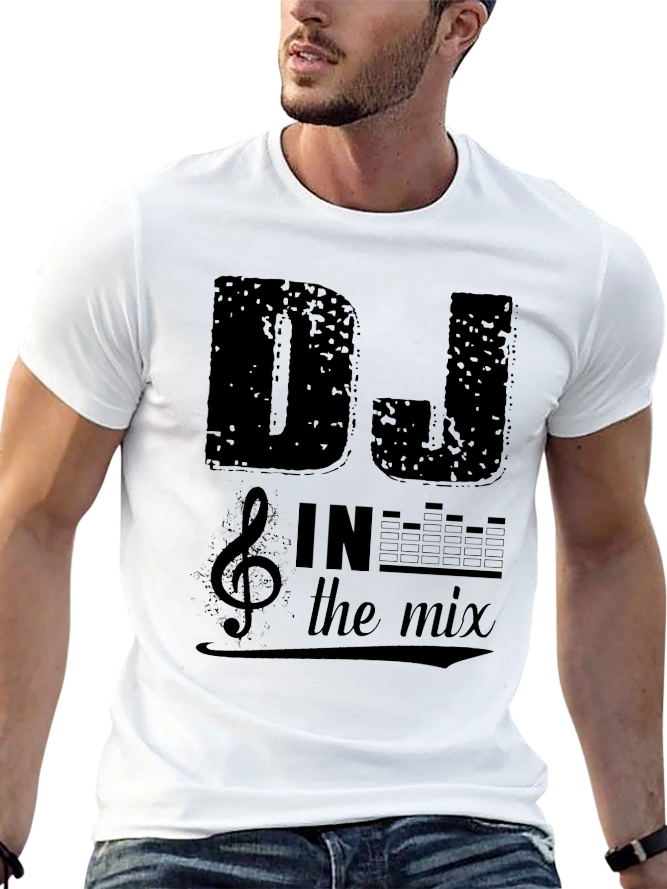 Black DJ In The Mix Graphic Print Black T-Shirt view 13