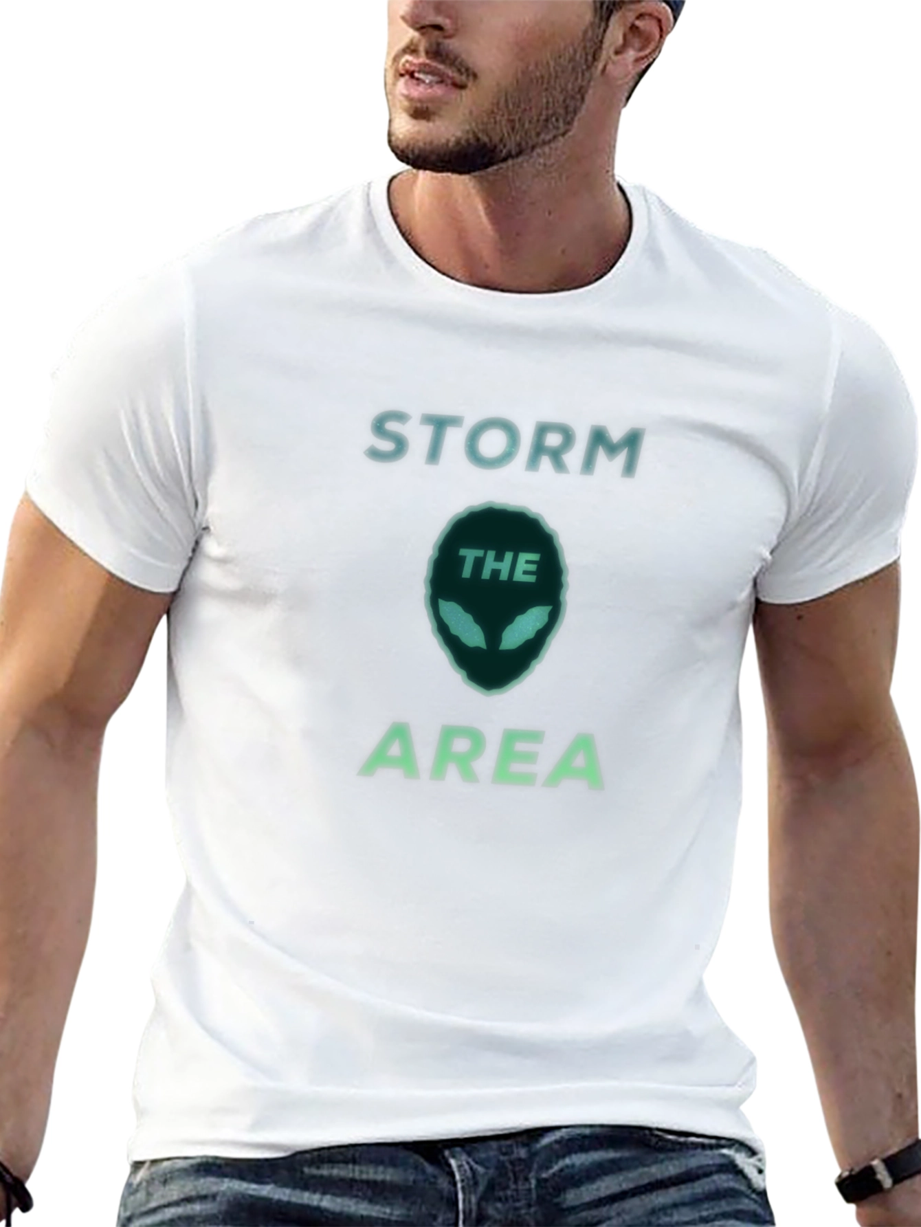 Black Storm Area Alien Head Graphic Tee - Black view 13