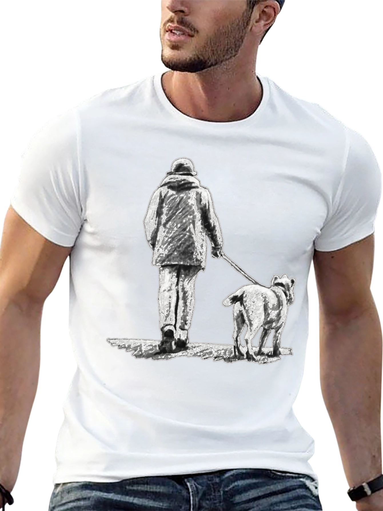 Black Dog Walk T-Shirt - Black Graphic Tee view 13