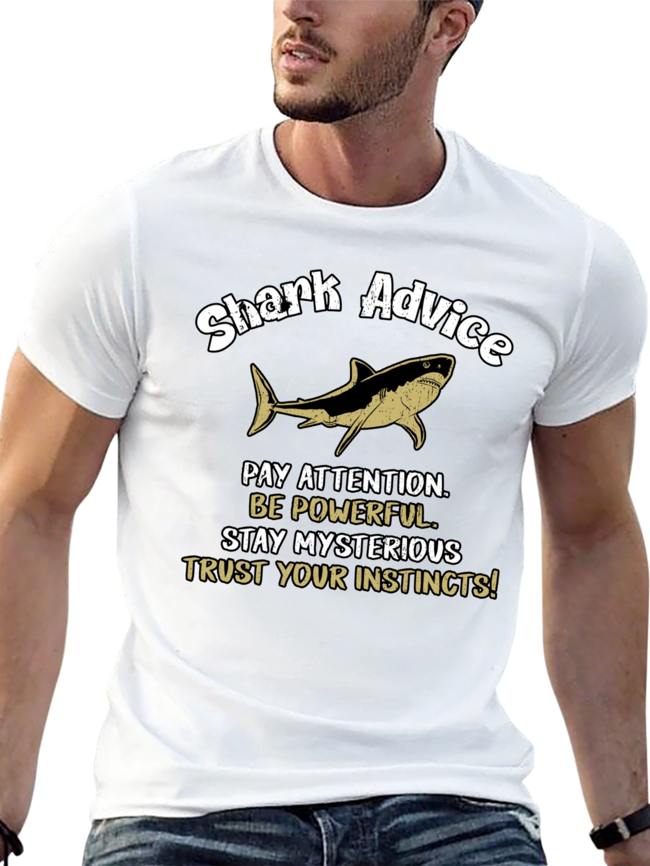 Black Shark Advice Graphic T-Shirt - Pay Attention Tee view 13