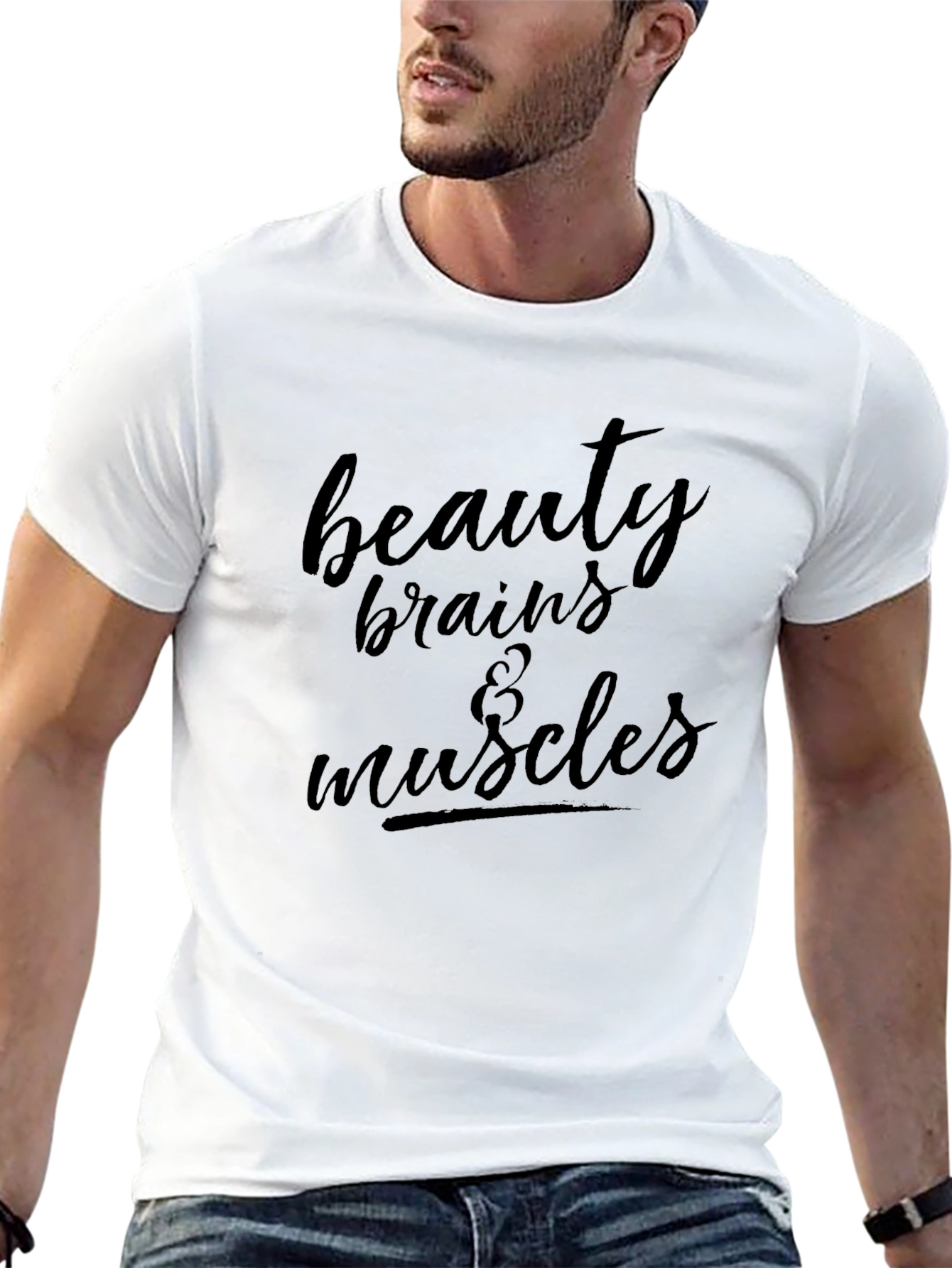 Black Beauty Brains & Muscles Black Graphic Tee view 13