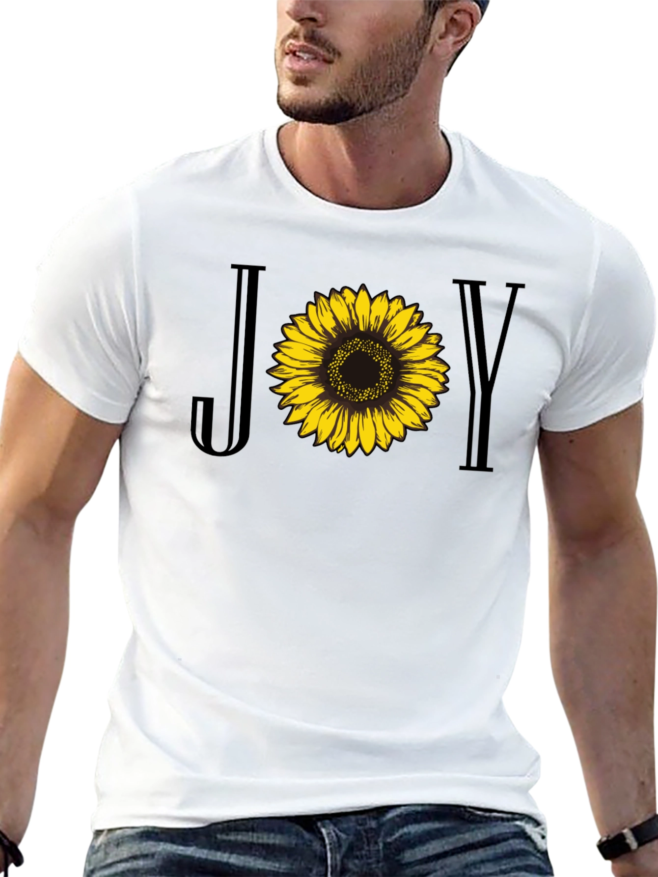 Black Joy Sunflower Graphic Tee - Black Cotton Blend view 13