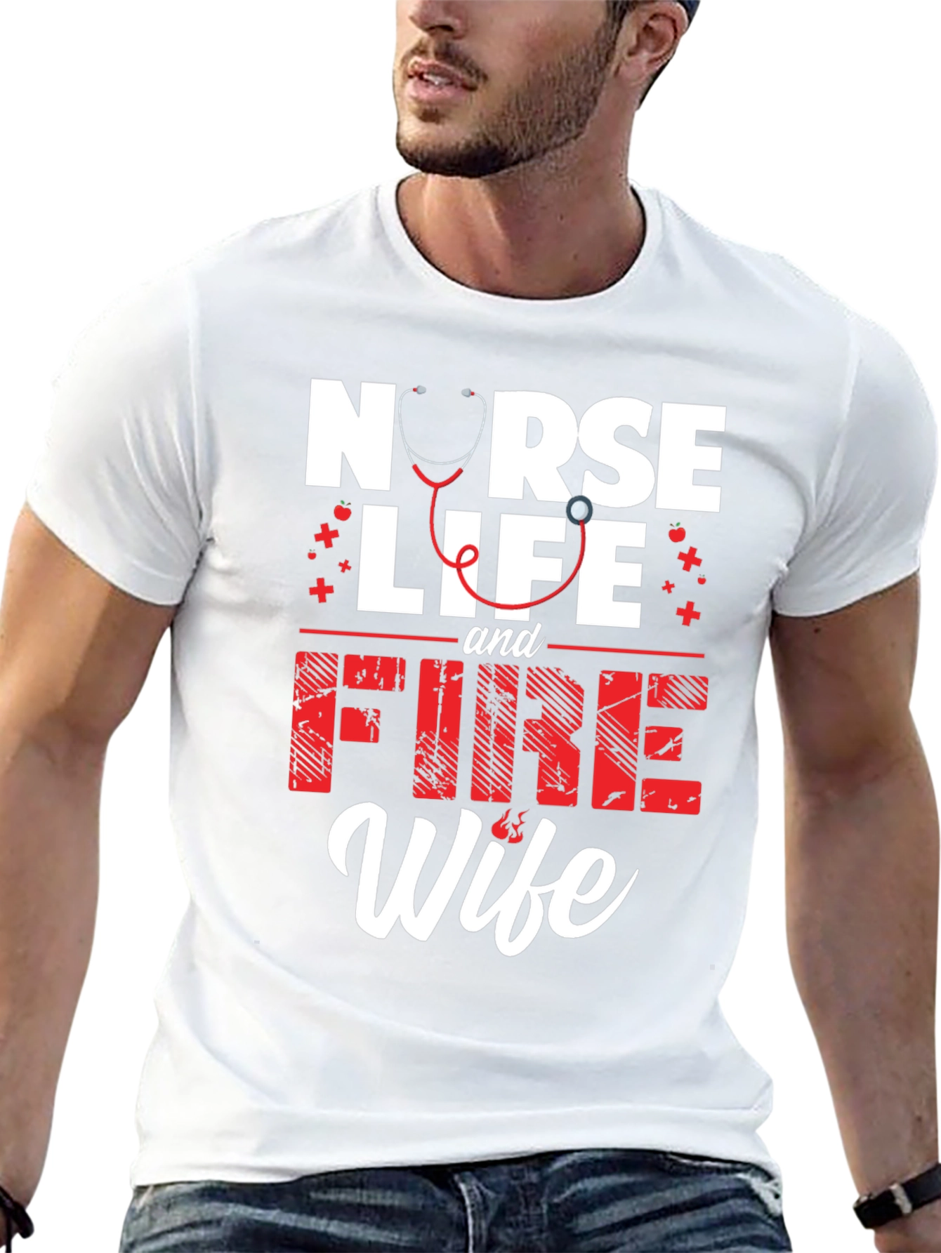 Black Nurse Life & Fire Wife Graphic T-Shirt view 13