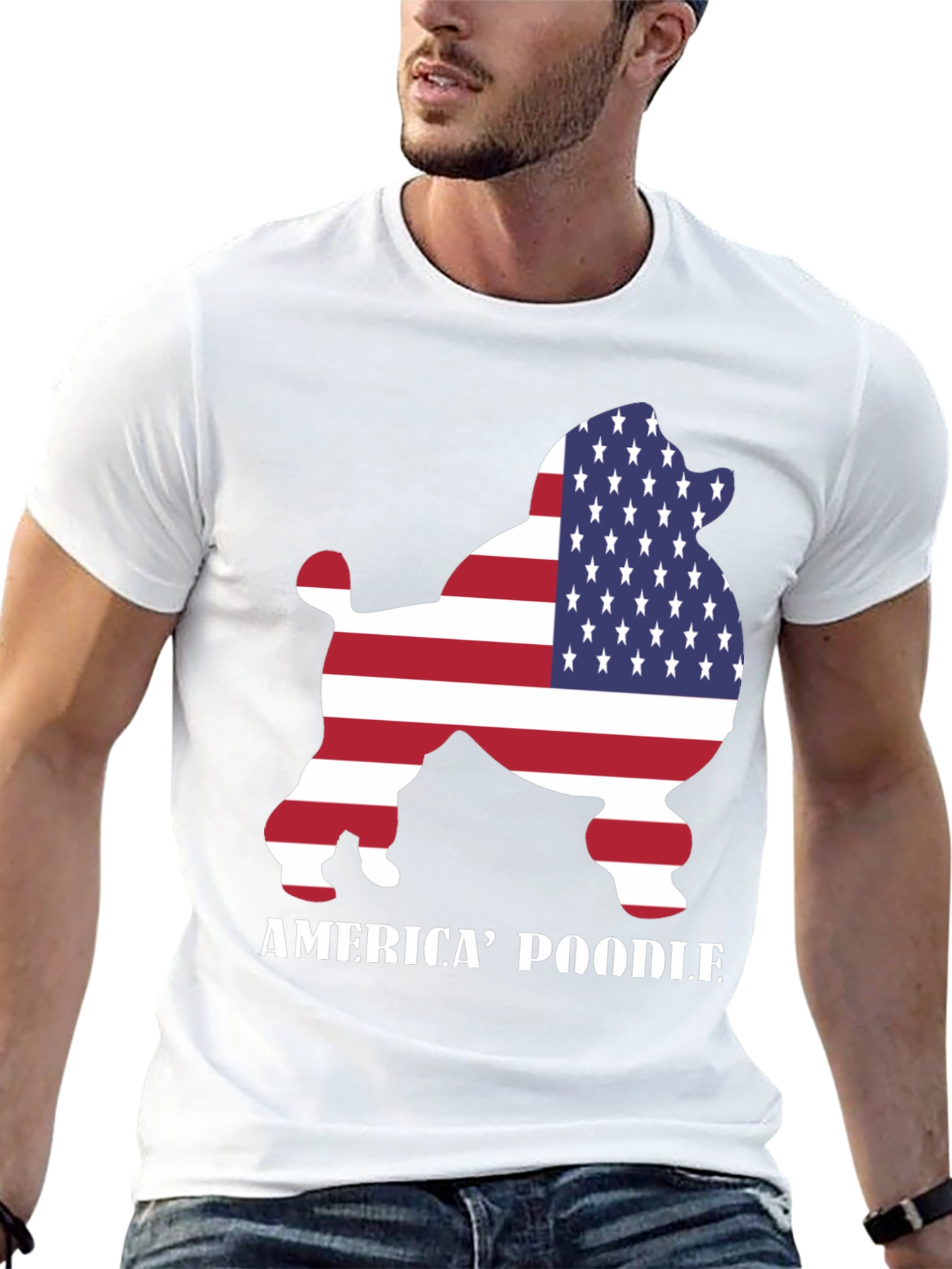 Black America' Poodle T-Shirt view 13
