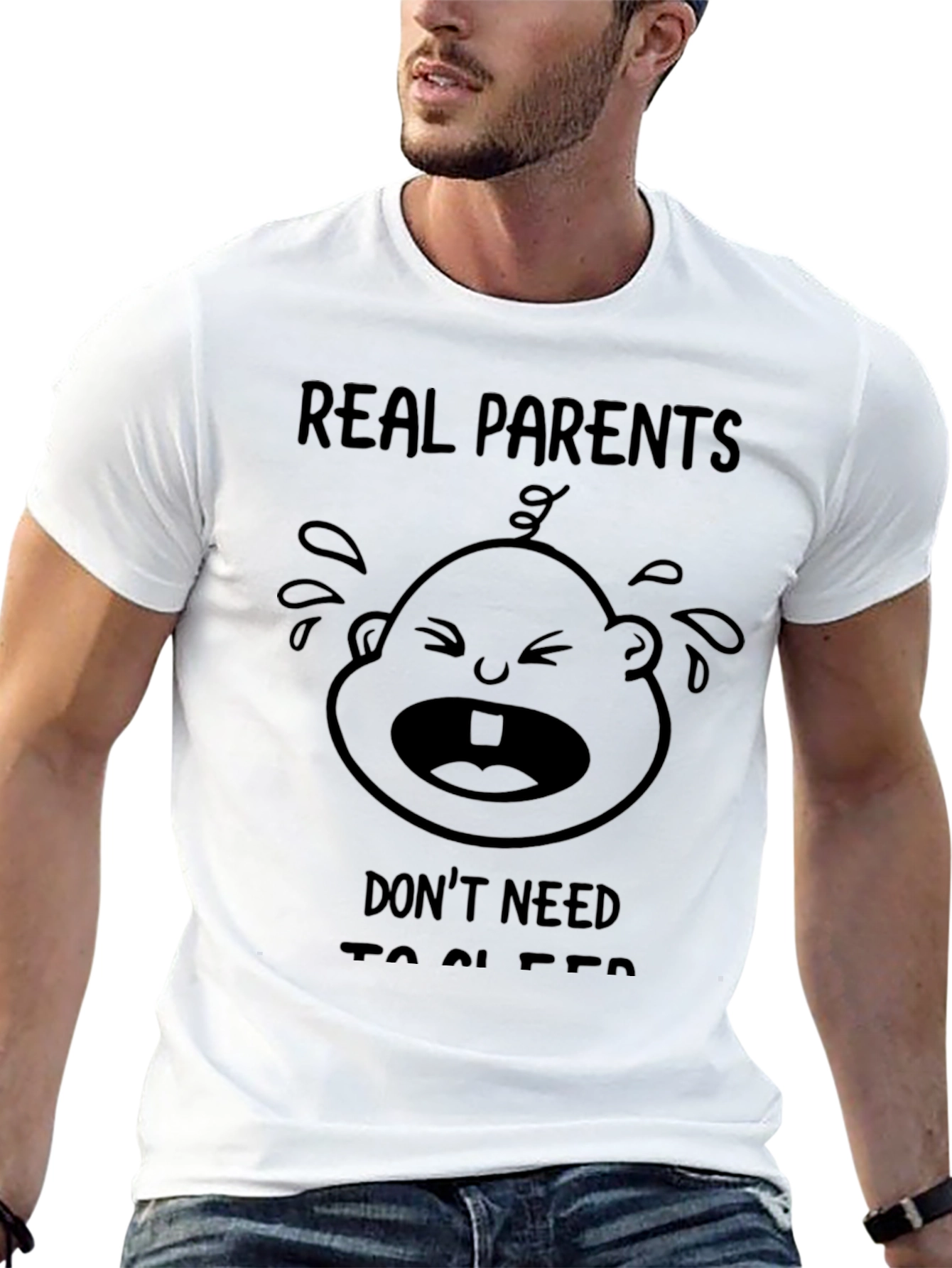 Black Real Parents Don't Need Sleep T-Shirt view 13