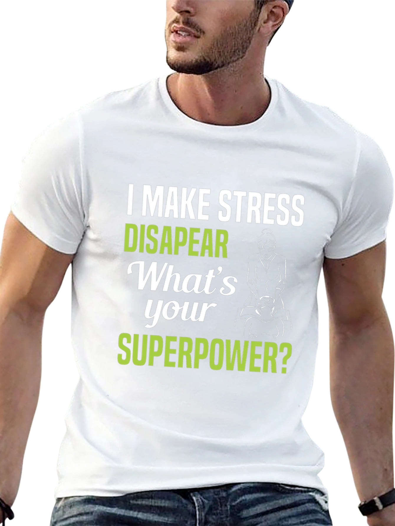 Black Stress Relief Superpower T-Shirt view 13