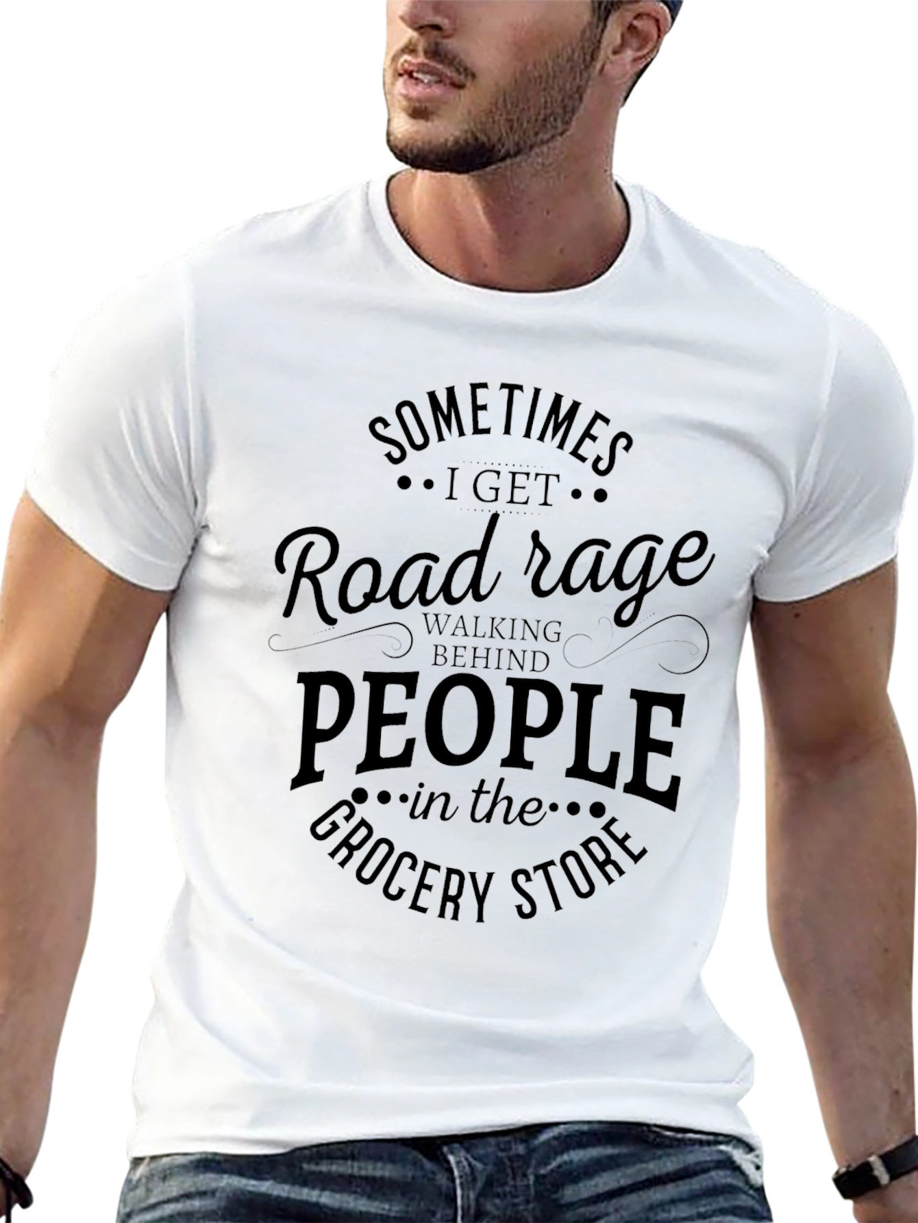 Black Road Rage Grocery Store Black T-Shirt view 13