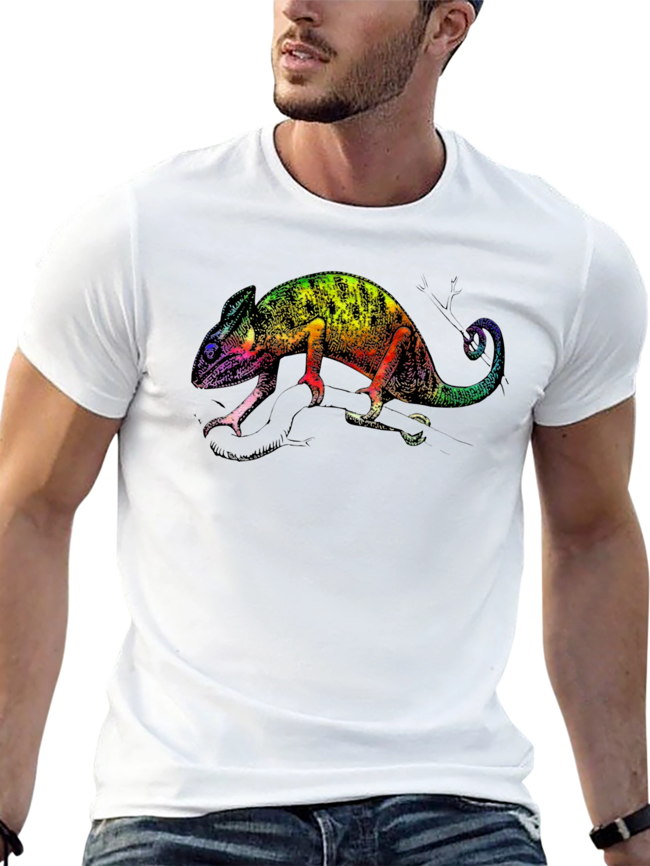 Black Rainbow Chameleon Graphic Tee view 13