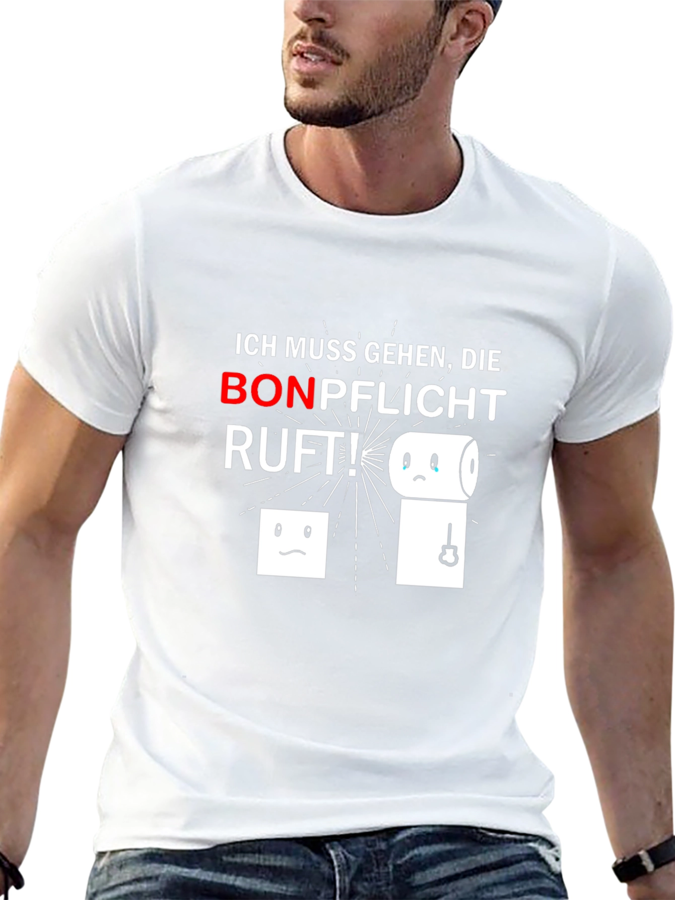 Black Ich Muss Gehen T-Shirt Funny Toilet Paper Design view 13